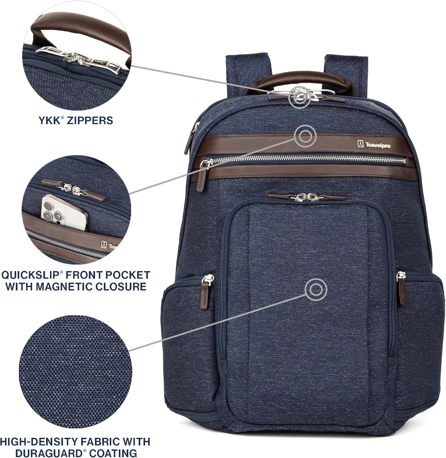 image:imageTravelpro Platinum Elite Laptop Travel Backpack Business Water Resistant Men and WomenTrue Navy Blue