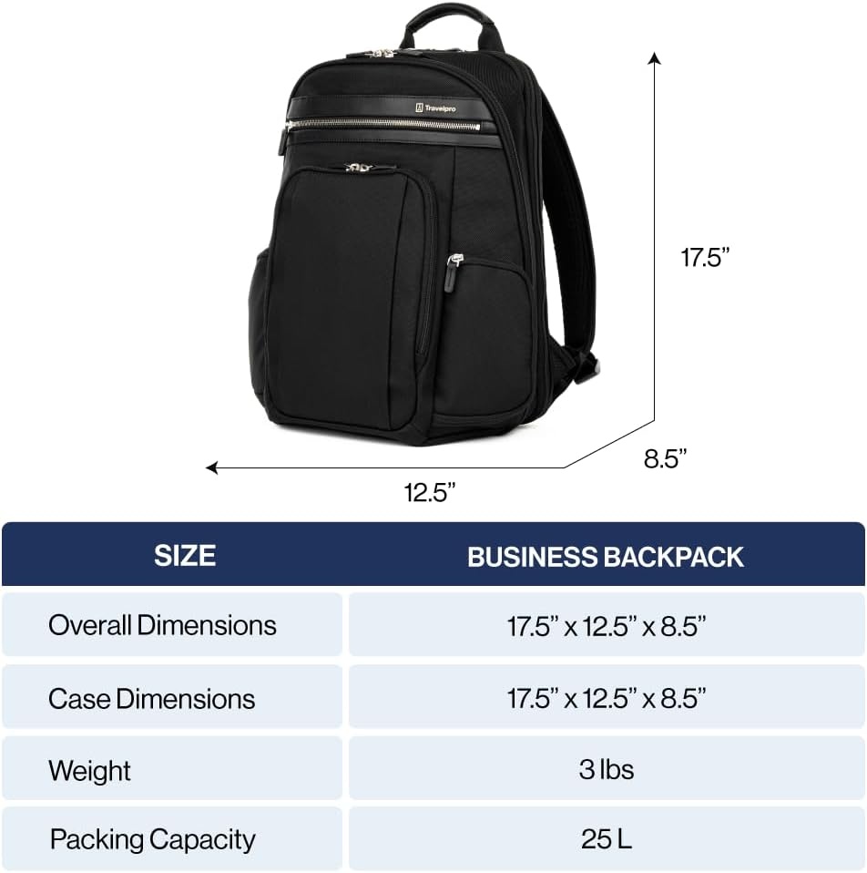 image:imageTravelpro Platinum Elite Laptop Travel Backpack Business Water Resistant Men and WomenTrue Navy Blue