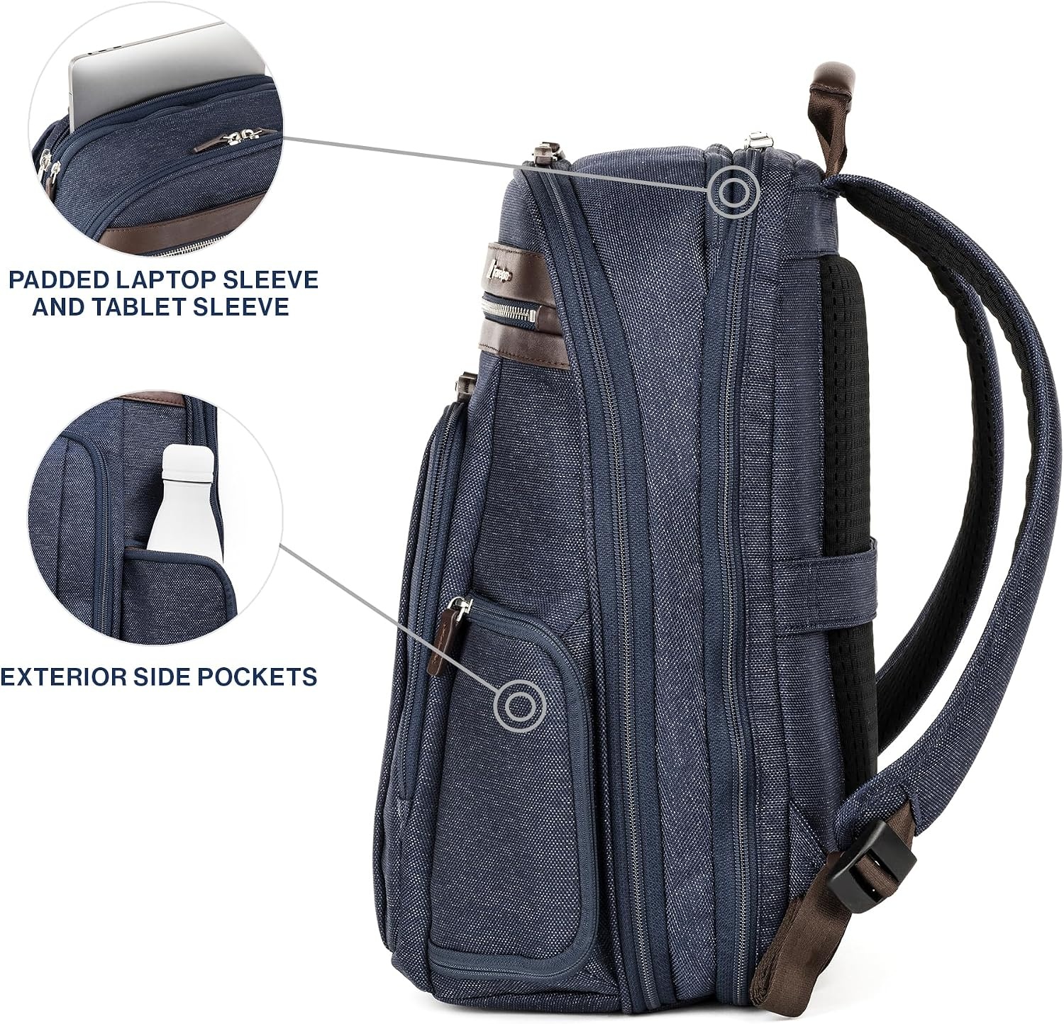 image:imageTravelpro Platinum Elite Laptop Travel Backpack Business Water Resistant Men and WomenTrue Navy Blue