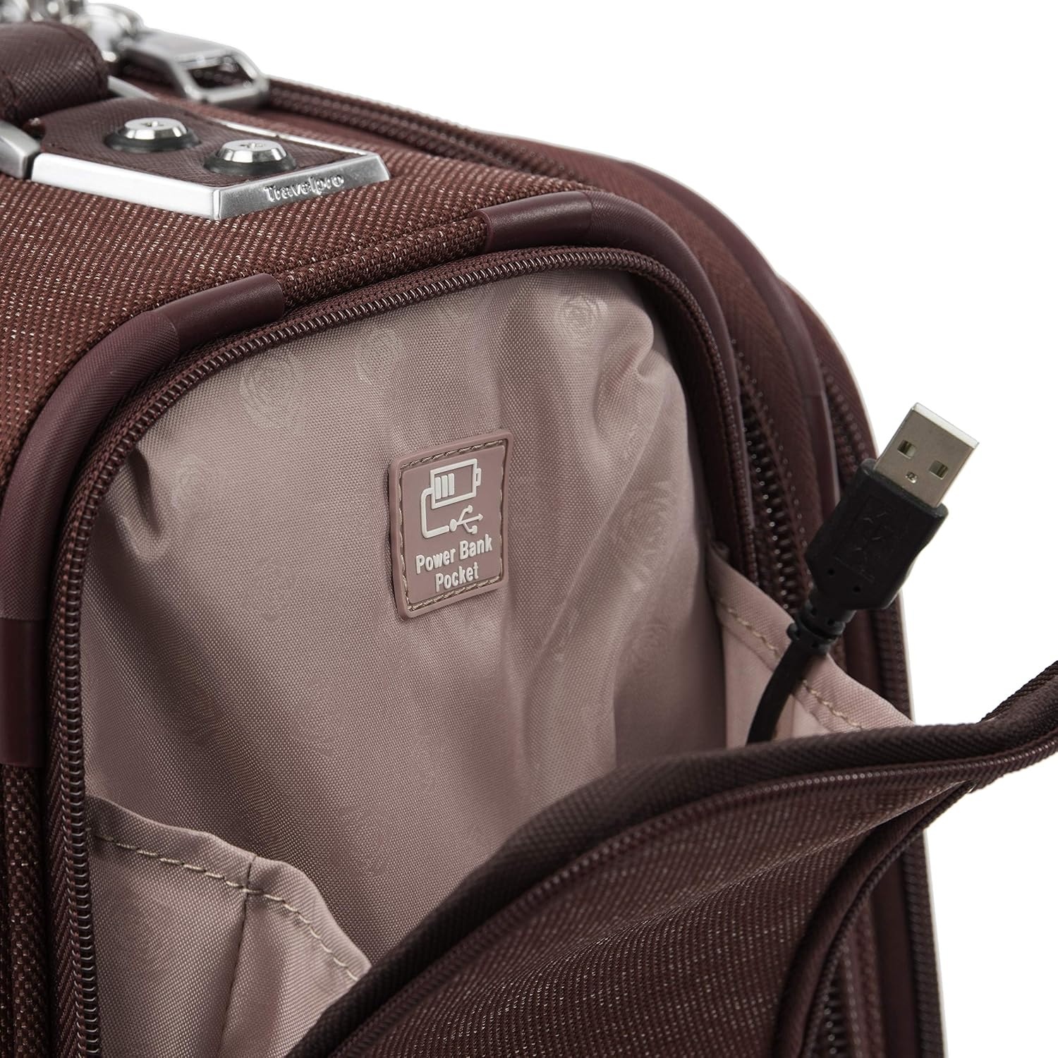 image:imageTravelpro Platinum Elite Softside Spinner Set Black 2Piece 2125 Includes CarryOn amp Medium Checked Suitcase Expandable Softside With USB Port 8 Spinner Wheels amp TSAApproved LockBordeaux Red