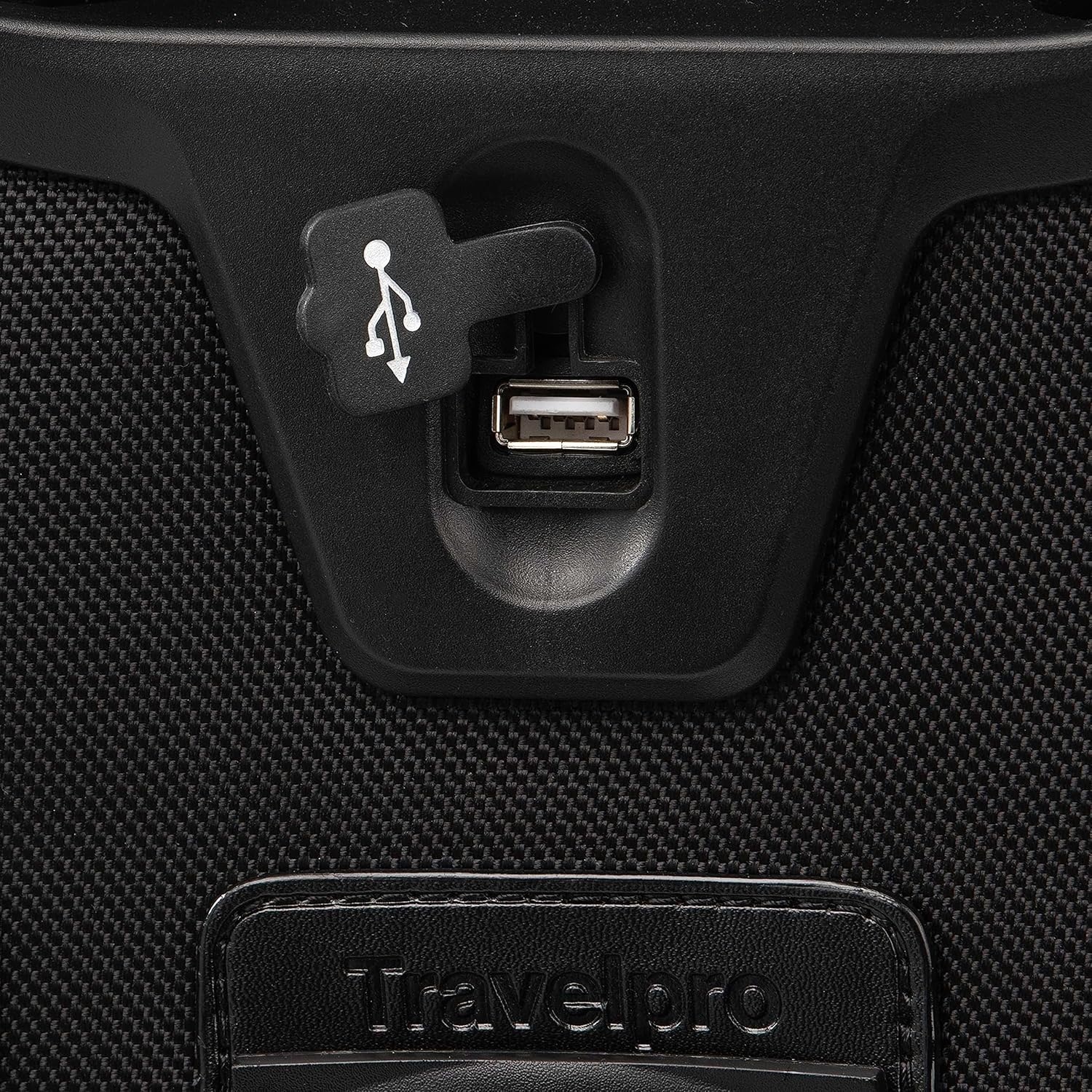 image:imageTravelpro Platinum Elite Softside Spinner Set Black 2Piece 2125 Includes CarryOn amp Medium Checked Suitcase Expandable Softside With USB Port 8 Spinner Wheels amp TSAApproved LockShadow Black
