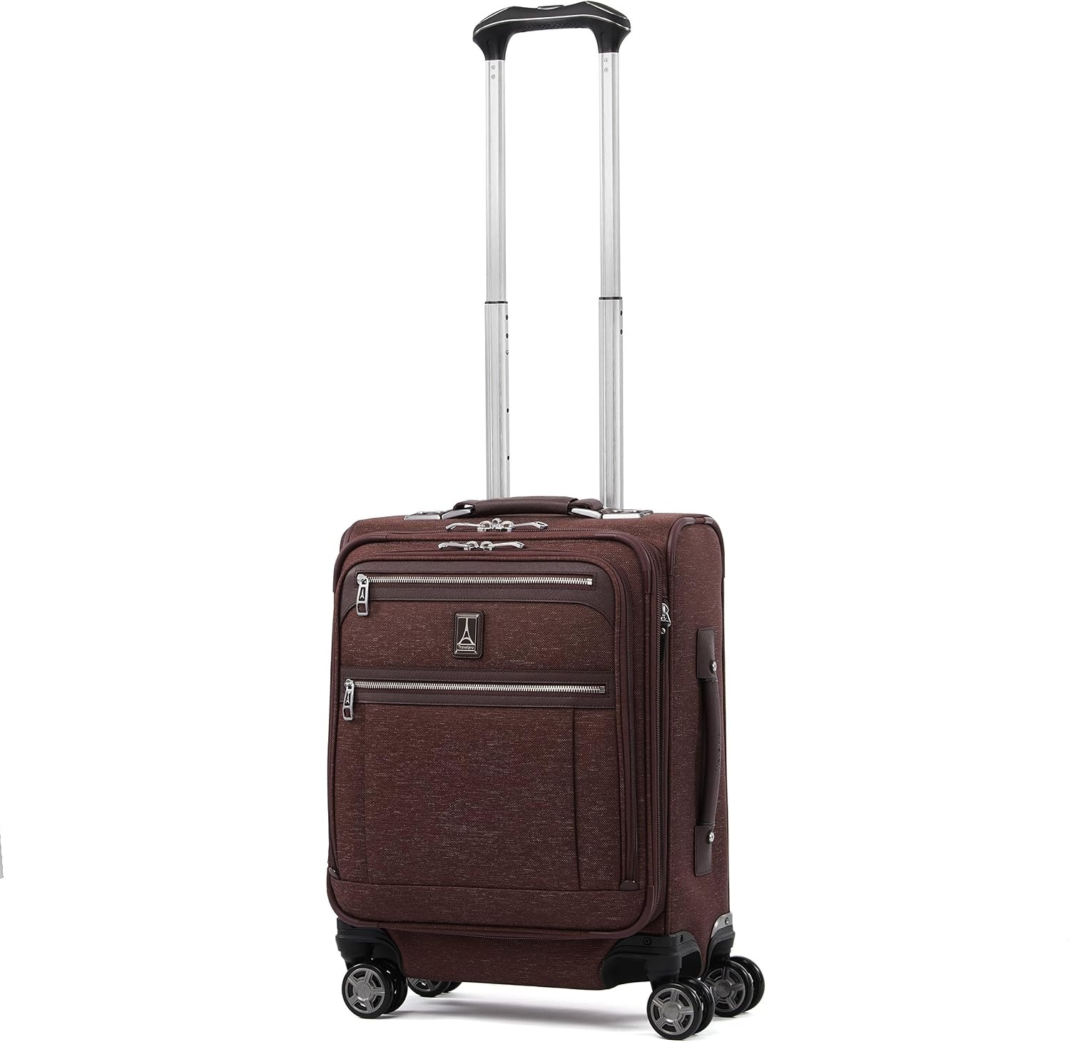 image:imageTravelpro Platinum Elite Softside Spinner Set Black 2Piece 2125 Includes CarryOn amp Medium Checked Suitcase Expandable Softside With USB Port 8 Spinner Wheels amp TSAApproved LockBordeaux Red