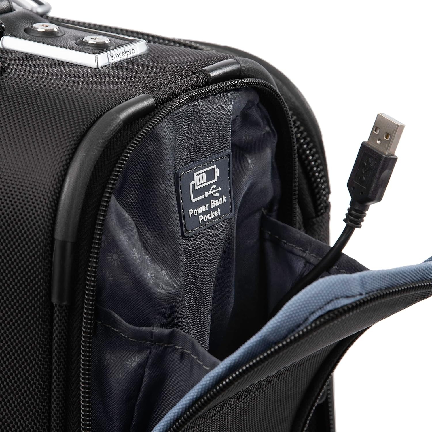 image:imageTravelpro Platinum Elite Softside Spinner Set Black 2Piece 2125 Includes CarryOn amp Medium Checked Suitcase Expandable Softside With USB Port 8 Spinner Wheels amp TSAApproved LockShadow Black