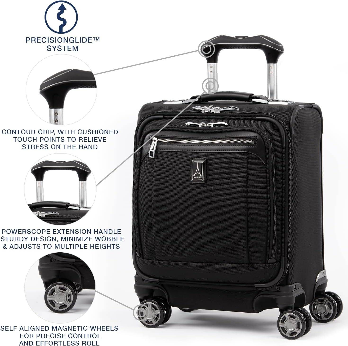 image:imageTravelpro Platinum Elite Underseat Spinner Tote Bag with USB PortShadow Black