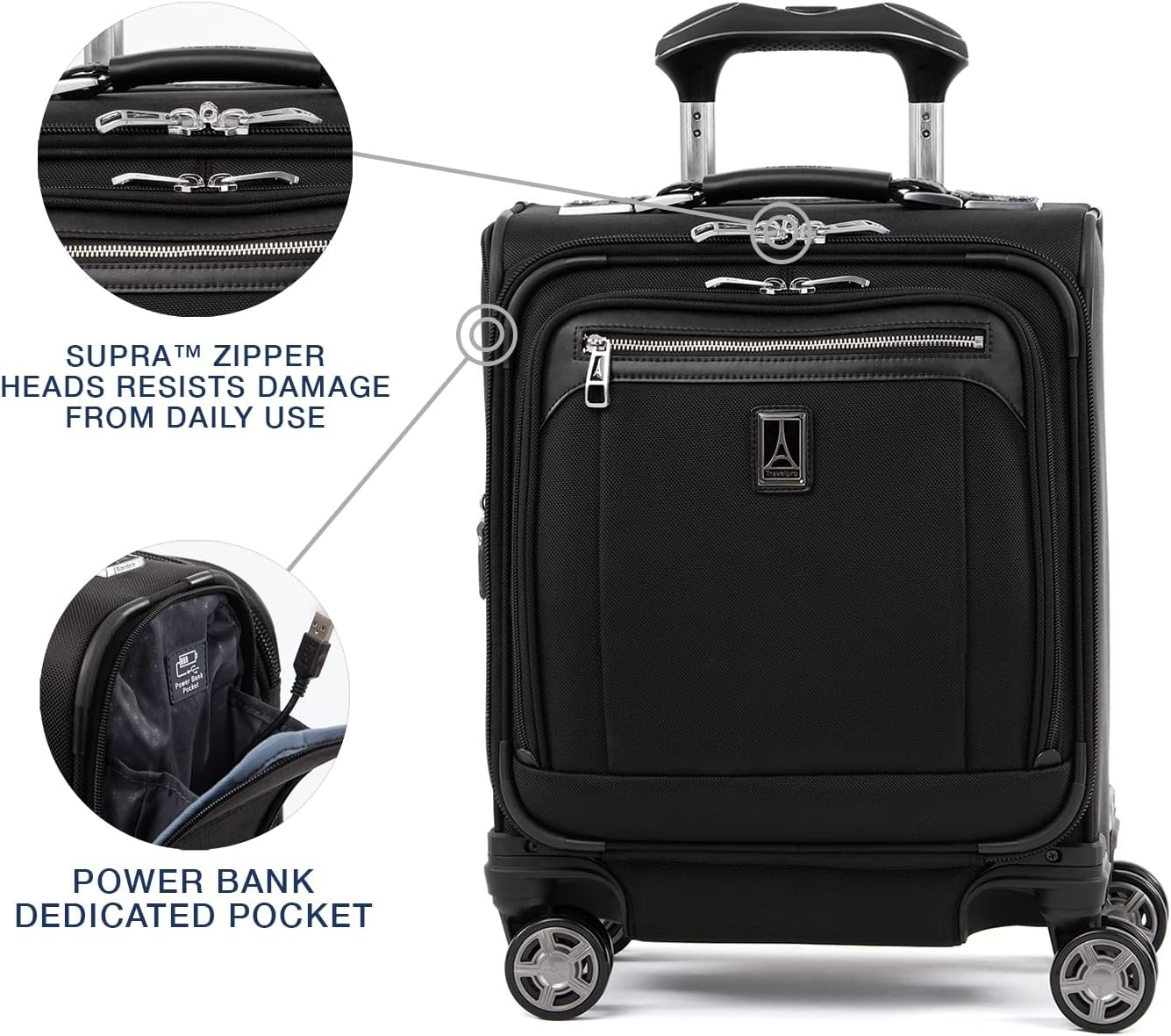 image:imageTravelpro Platinum Elite Underseat Spinner Tote Bag with USB PortShadow Black