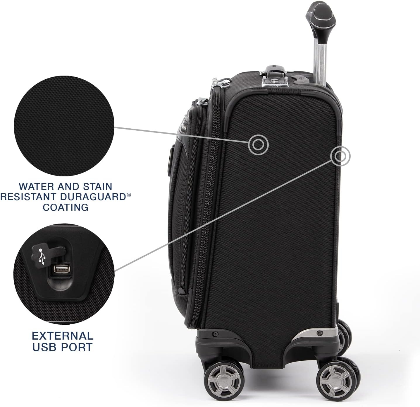 image:imageTravelpro Platinum Elite Underseat Spinner Tote Bag with USB PortShadow Black