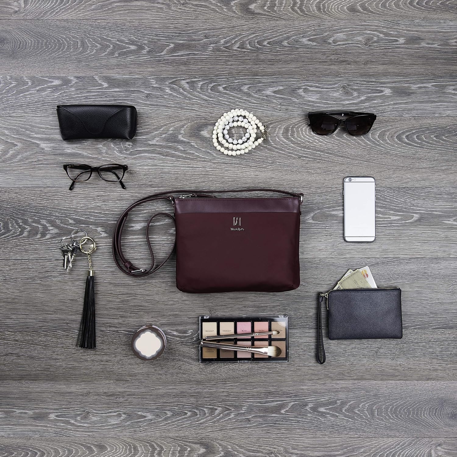 image:imageTravelpro Platinum Elite Womens CrossbodyBordeaux