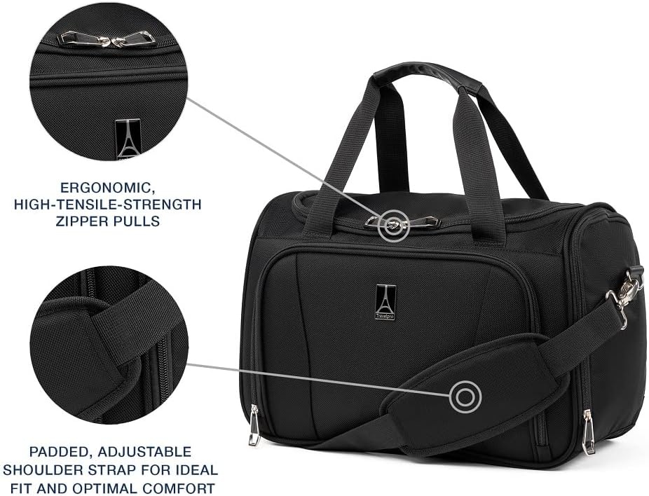 image:imageTravelpro Runway Softside 3Piece Luggage Set Black Expandable Suitcases With 4 Spinner Wheels amp Personal Item Size Underseat Soft Tote for Men amp Women TravelersBlack