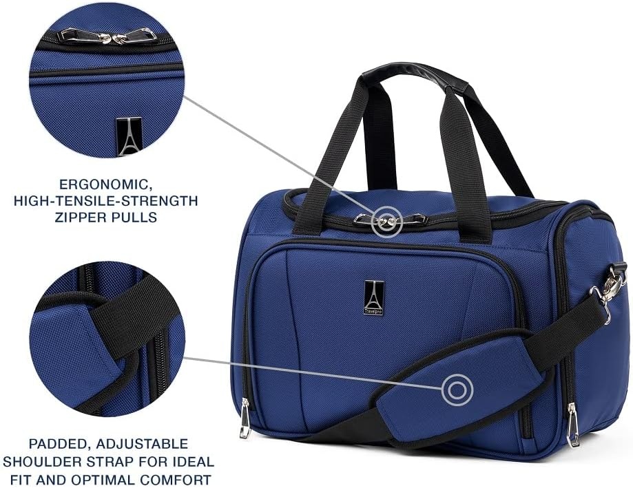 image:imageTravelpro Runway Softside 3Piece Luggage Set Black Expandable Suitcases With 4 Spinner Wheels amp Personal Item Size Underseat Soft Tote for Men amp Women TravelersBlue