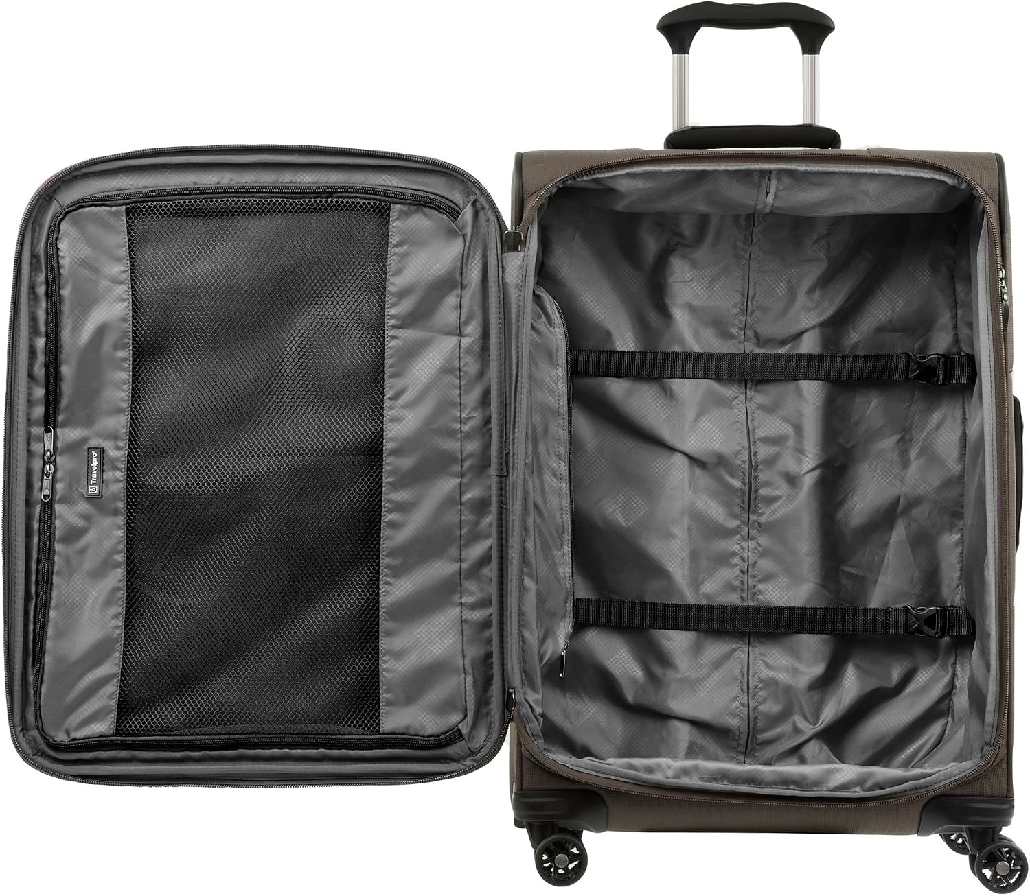 image:imageTravelpro Tourlite Softside 3Piece Set Expandable Luggage 4 Spinner Wheels Lightweight Suitcase 21 CarryOn 25 Checked Medium 29 Check Large BlackEspresso