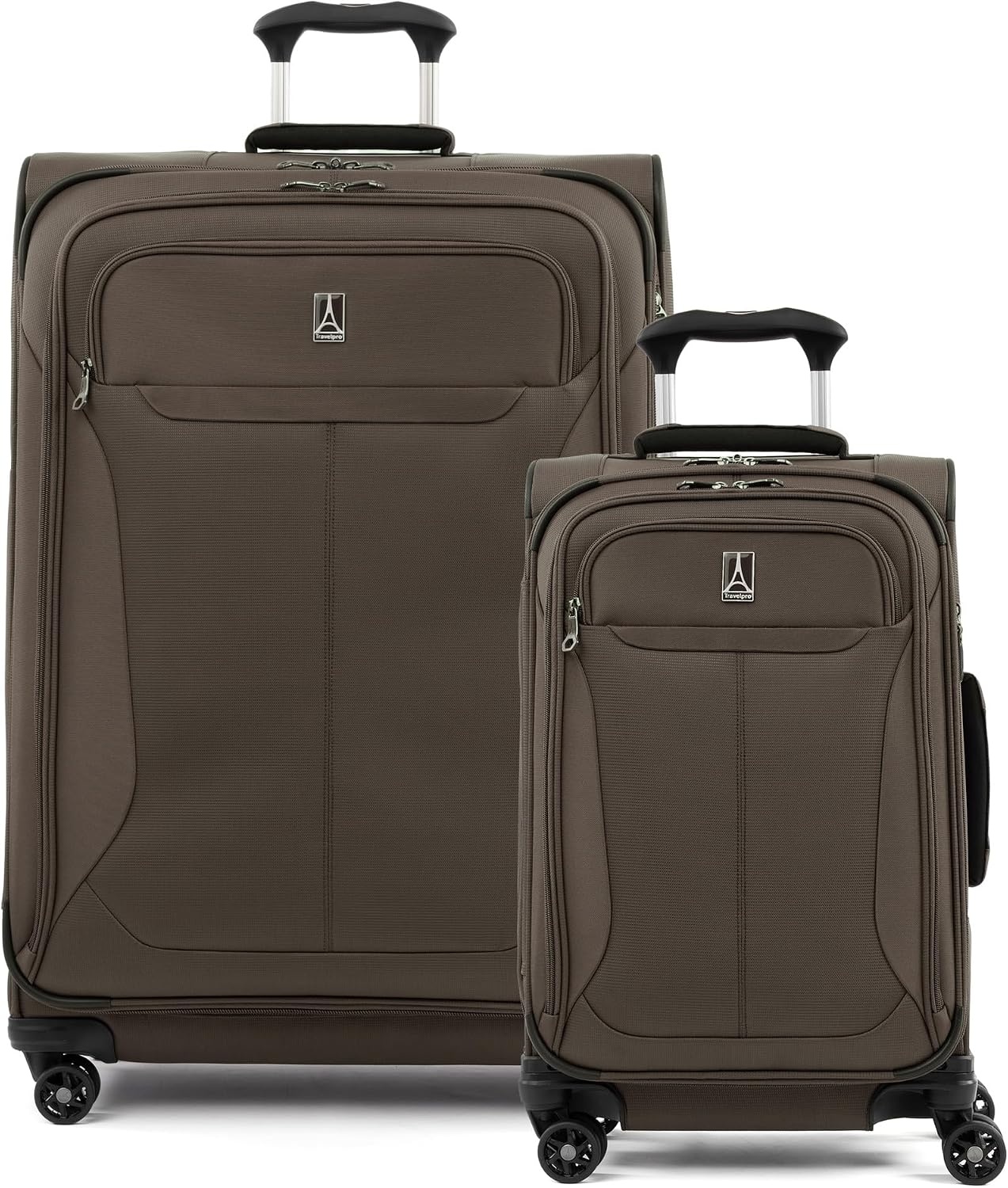 image:imageTravelpro Tourlite Softside 3Piece Set Expandable Luggage 4 Spinner Wheels Lightweight Suitcase 21 CarryOn 25 Checked Medium 29 Check Large BlackEspresso