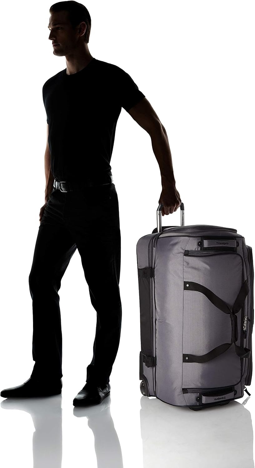 image:imageTravelpro Tpro Bold 20 30 Inch Drop Bottom Rolling DuffelGreyBlack