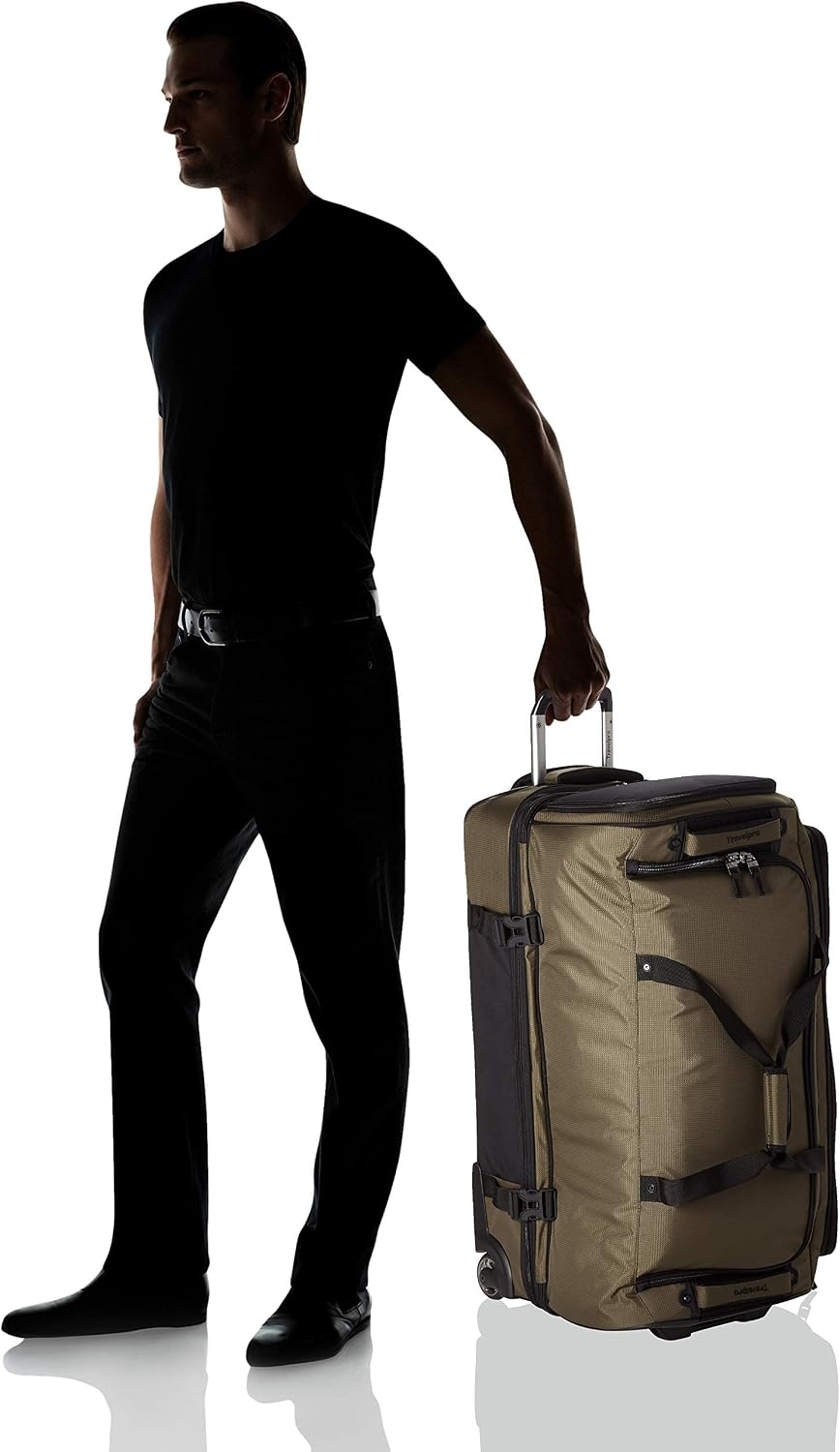 image:imageTravelpro Tpro Bold 20 30 Inch Drop Bottom Rolling DuffelOliveBlack