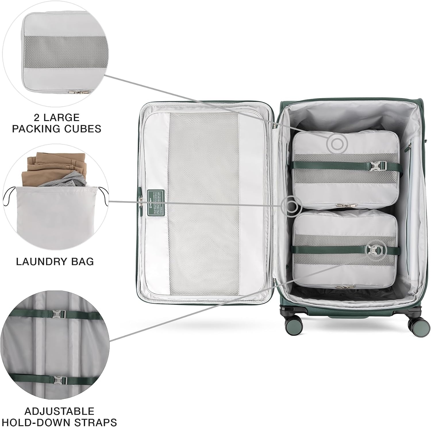 image:imageTravelpro VersaPack Softside Checked Luggage Suitcase Black 25Inch Lightweight amp Expandable With 8 Spinner Wheels amp BuiltIn TSA Lock for Men amp Women TravelersDesert Sage Green