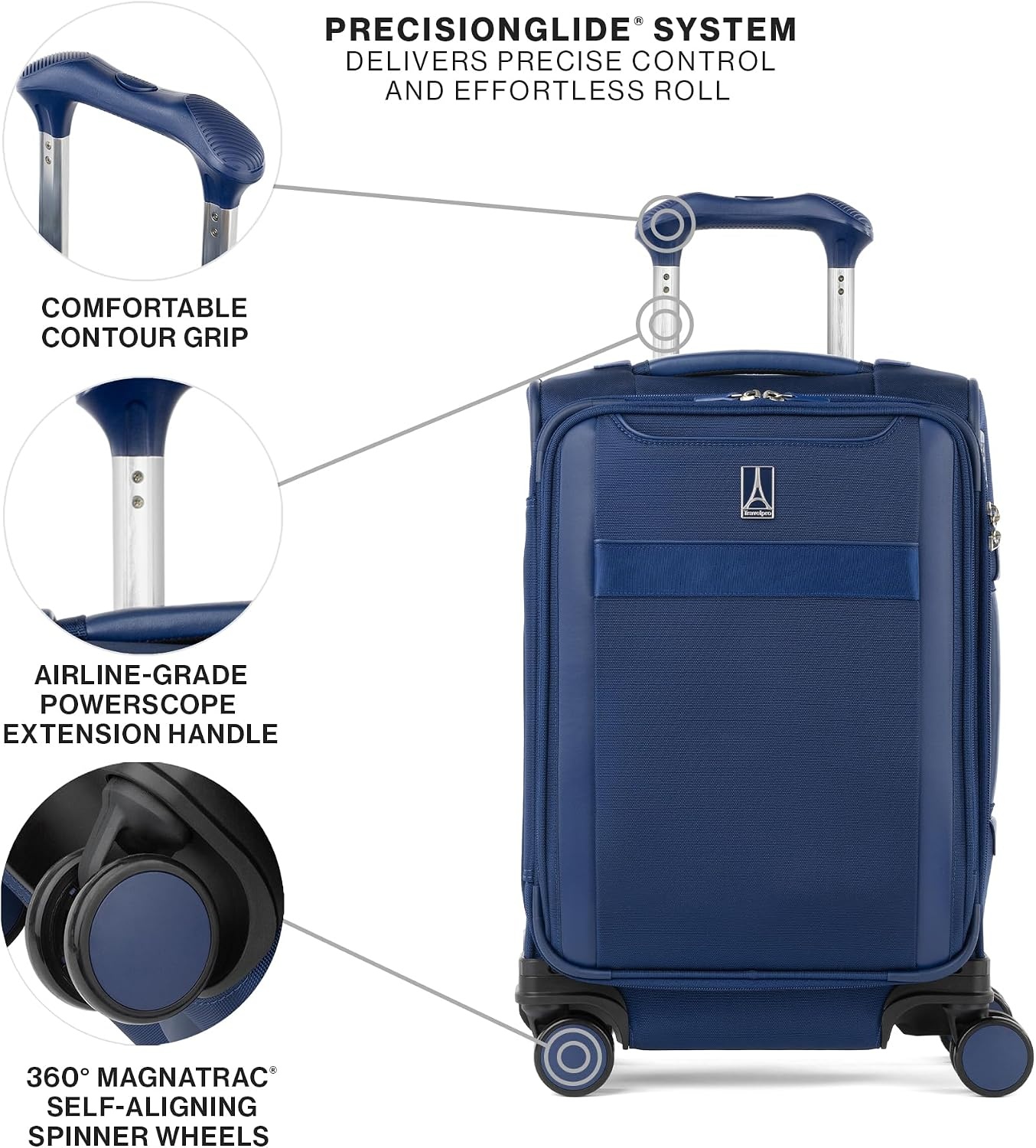 image:imageTravelpro VersaPack Softside Checked Luggage Suitcase Black 25Inch Lightweight amp Expandable With 8 Spinner Wheels amp BuiltIn TSA Lock for Men amp Women TravelersEstate Blue