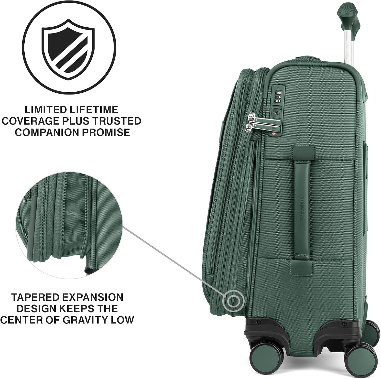 image:imageTravelpro VersaPack Softside Checked Luggage Suitcase Black 25Inch Lightweight amp Expandable With 8 Spinner Wheels amp BuiltIn TSA Lock for Men amp Women TravelersDesert Sage Green
