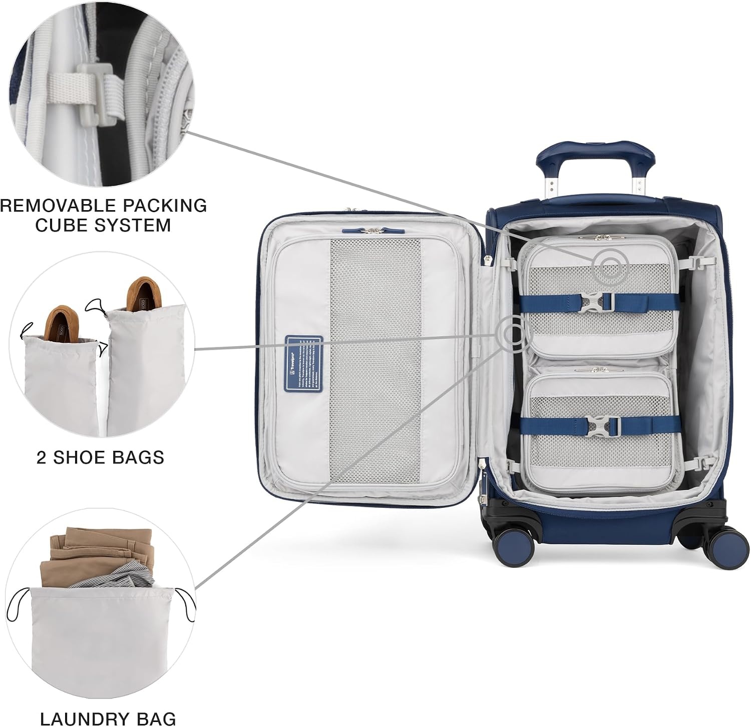 image:imageTravelpro VersaPack Softside Checked Luggage Suitcase Black 25Inch Lightweight amp Expandable With 8 Spinner Wheels amp BuiltIn TSA Lock for Men amp Women TravelersEstate Blue