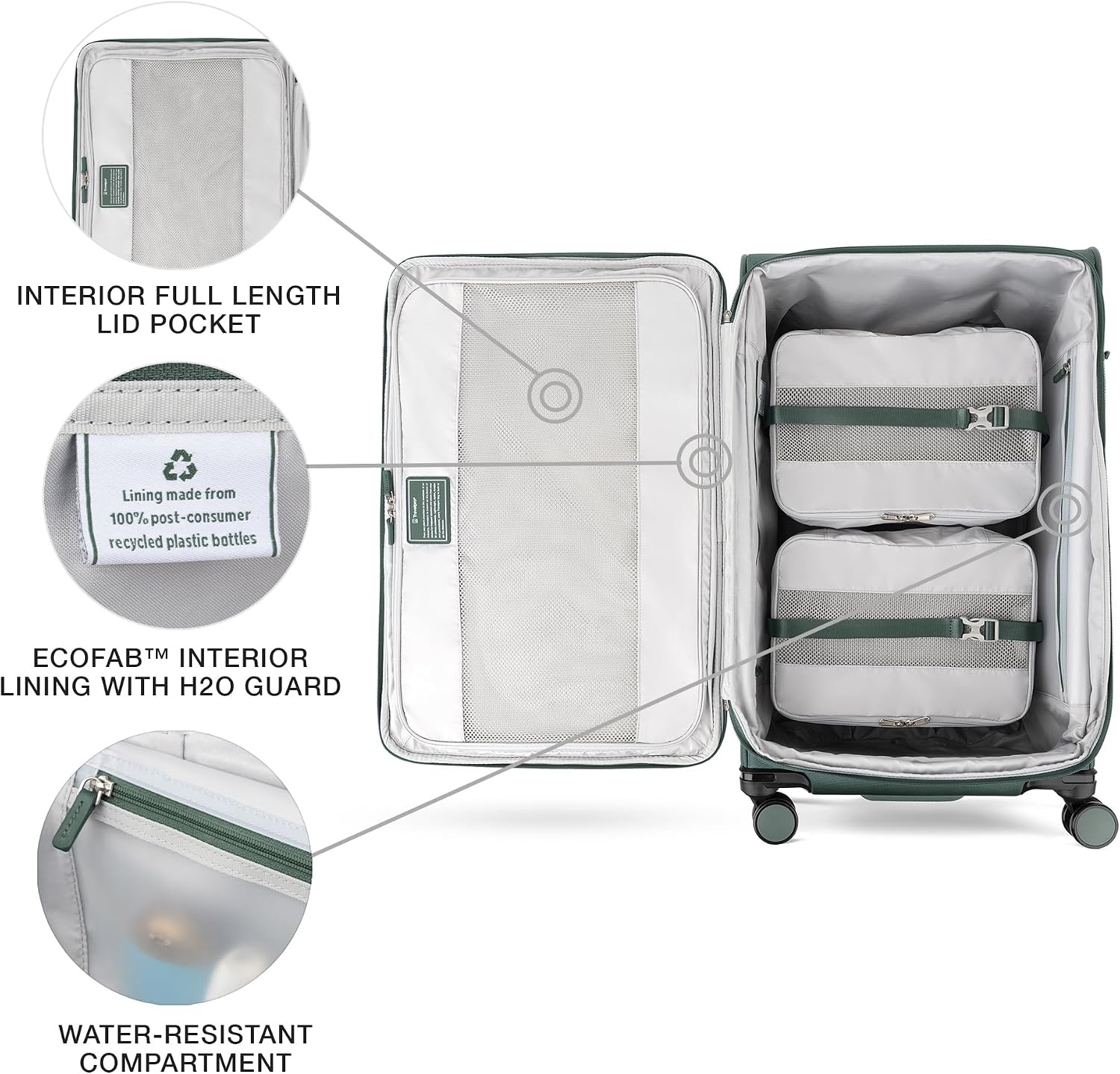 image:imageTravelpro VersaPack Softside Checked Luggage Suitcase Black 25Inch Lightweight amp Expandable With 8 Spinner Wheels amp BuiltIn TSA Lock for Men amp Women TravelersDesert Sage Green