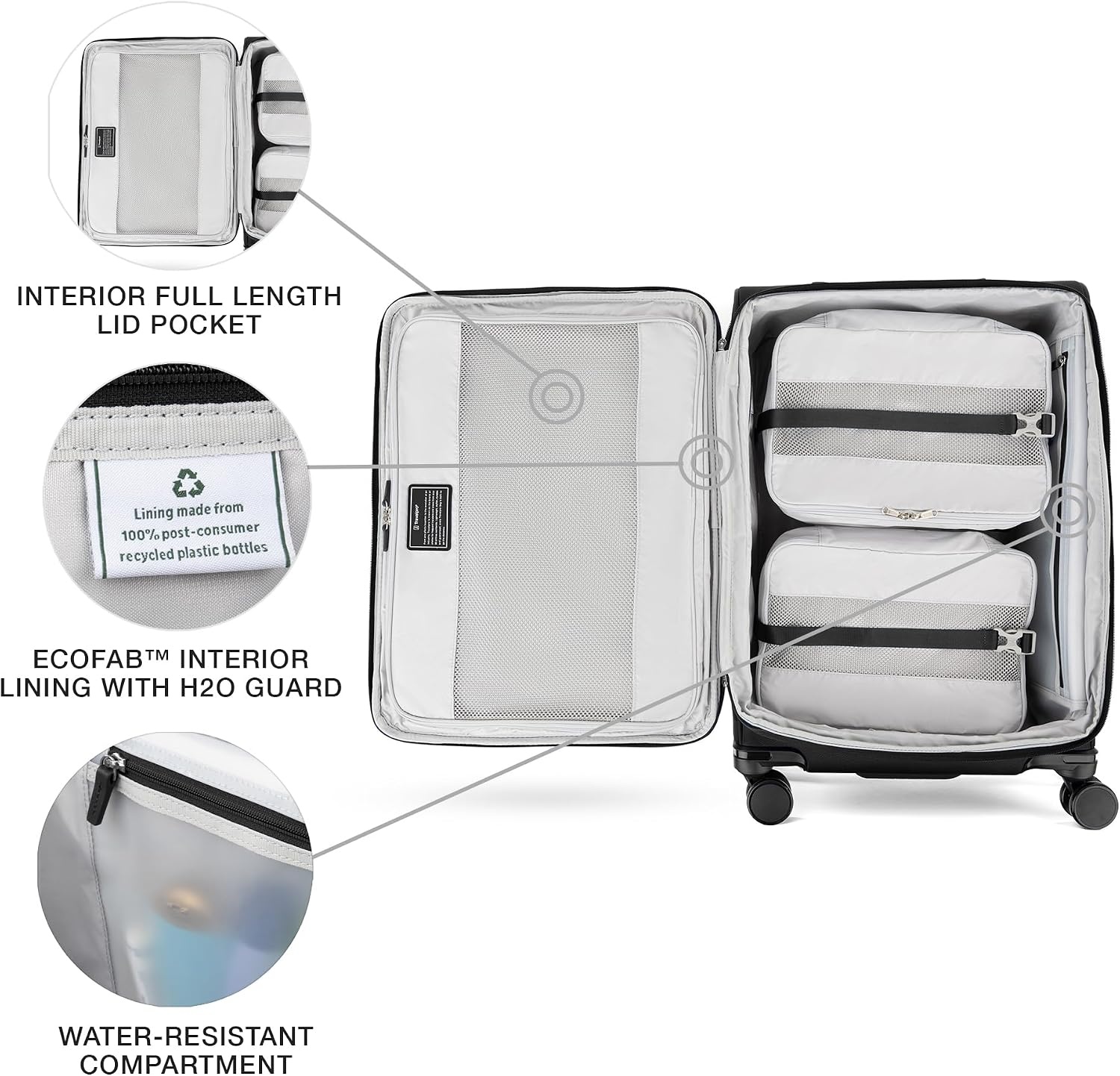 image:imageTravelpro VersaPack Softside Checked Luggage Suitcase Black 25Inch Lightweight amp Expandable With 8 Spinner Wheels amp BuiltIn TSA Lock for Men amp Women TravelersBlack