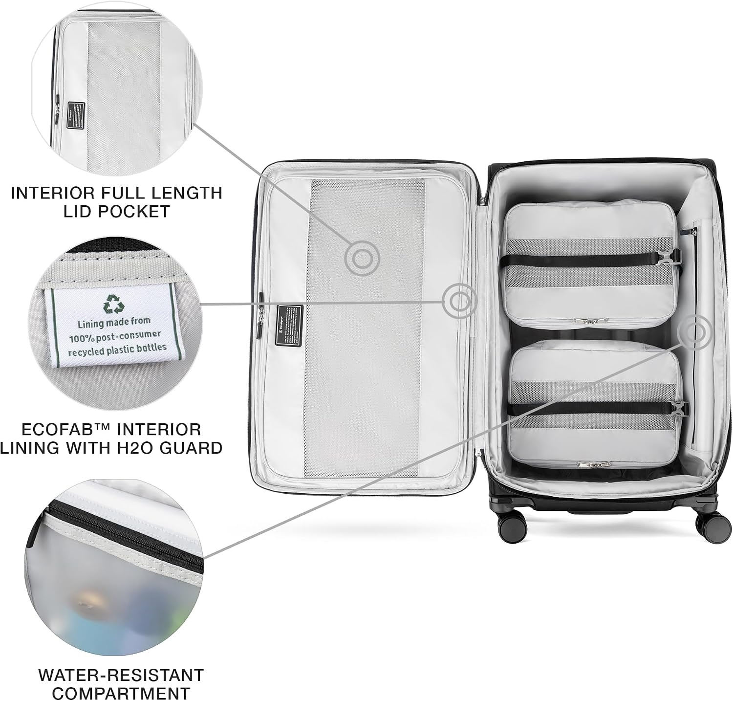 image:imageTravelpro VersaPack Softside Checked Luggage Suitcase Black 25Inch Lightweight amp Expandable With 8 Spinner Wheels amp BuiltIn TSA Lock for Men amp Women TravelersBlack