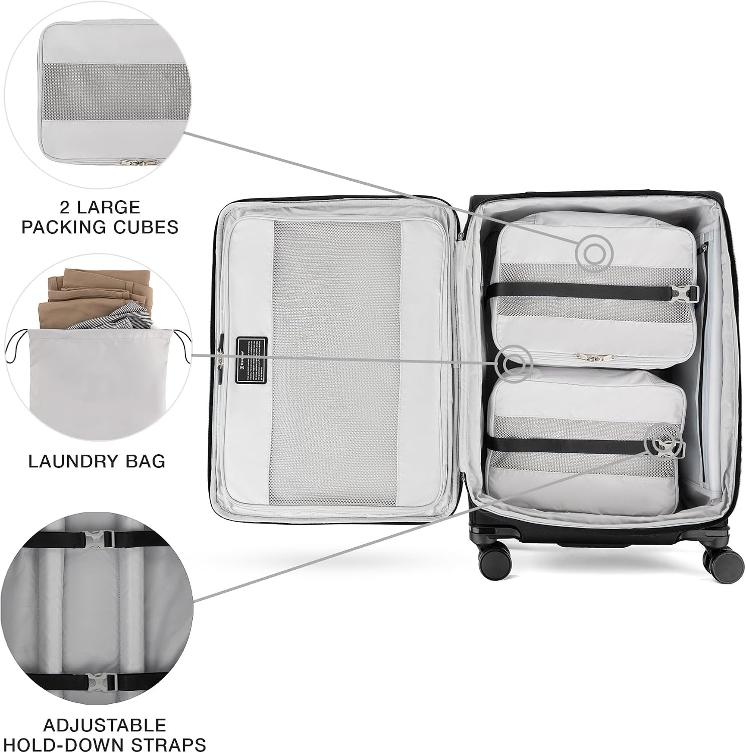 image:imageTravelpro VersaPack Softside Checked Luggage Suitcase Black 25Inch Lightweight amp Expandable With 8 Spinner Wheels amp BuiltIn TSA Lock for Men amp Women TravelersBlack