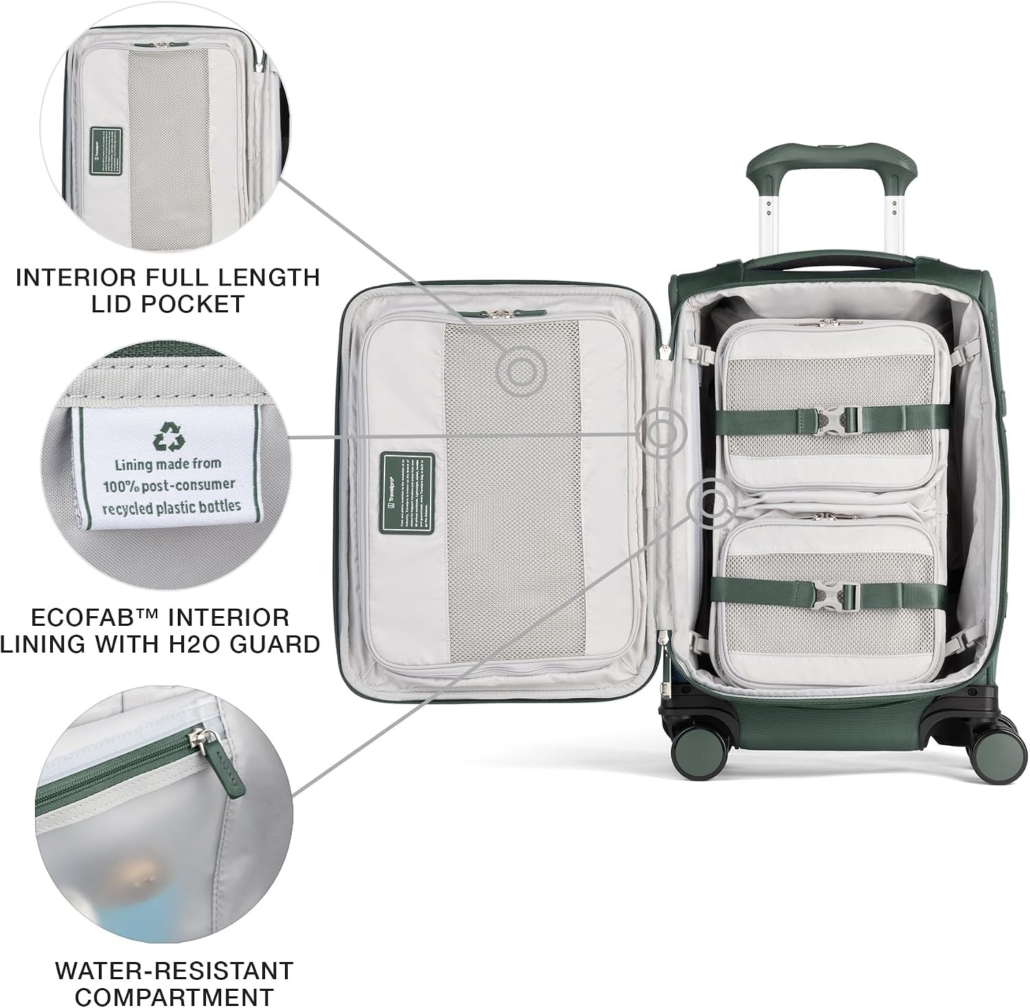 image:imageTravelpro VersaPack Softside Checked Luggage Suitcase Black 25Inch Lightweight amp Expandable With 8 Spinner Wheels amp BuiltIn TSA Lock for Men amp Women TravelersDesert Sage Green