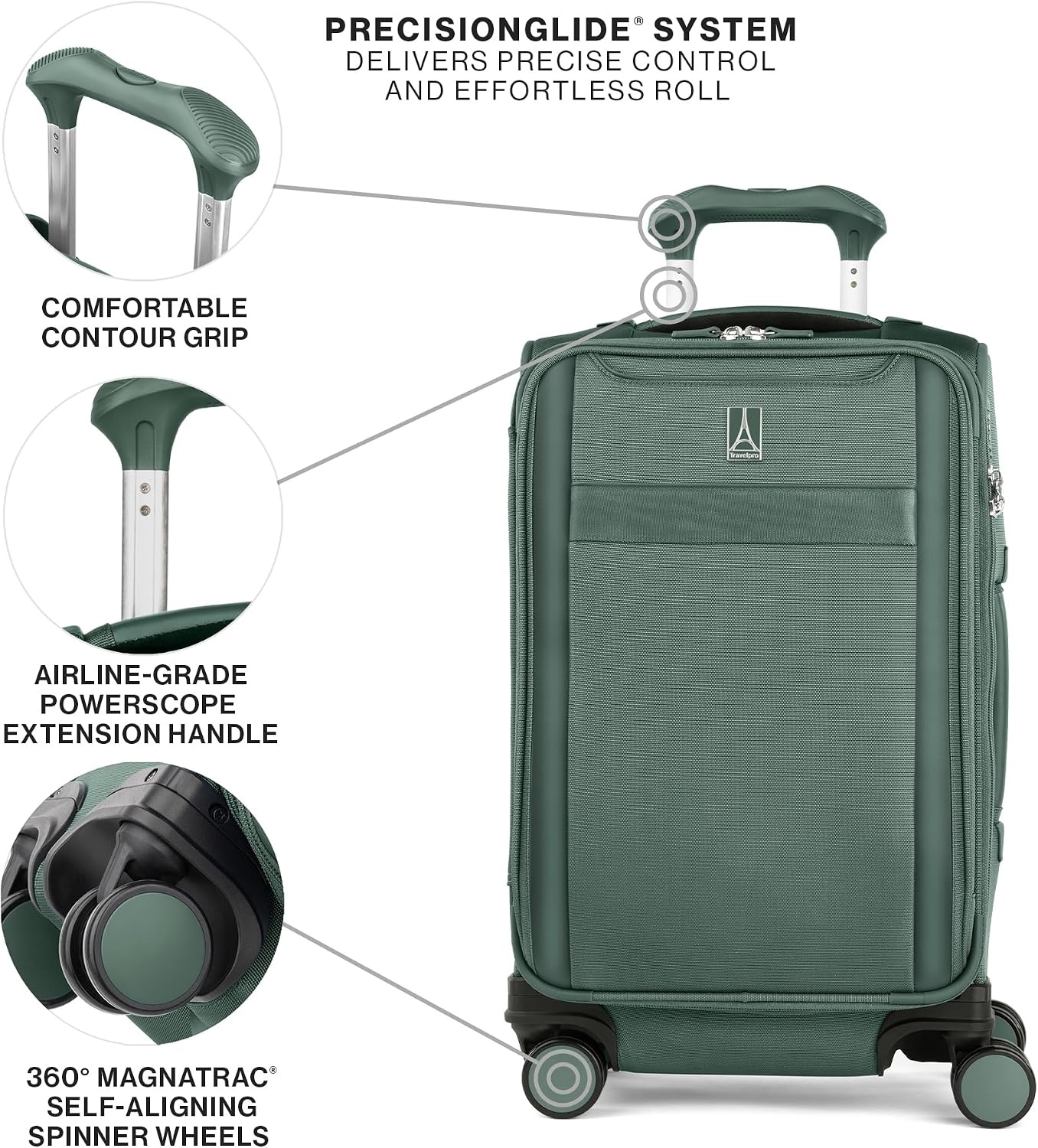 image:imageTravelpro VersaPack Softside Checked Luggage Suitcase Black 25Inch Lightweight amp Expandable With 8 Spinner Wheels amp BuiltIn TSA Lock for Men amp Women TravelersDesert Sage Green