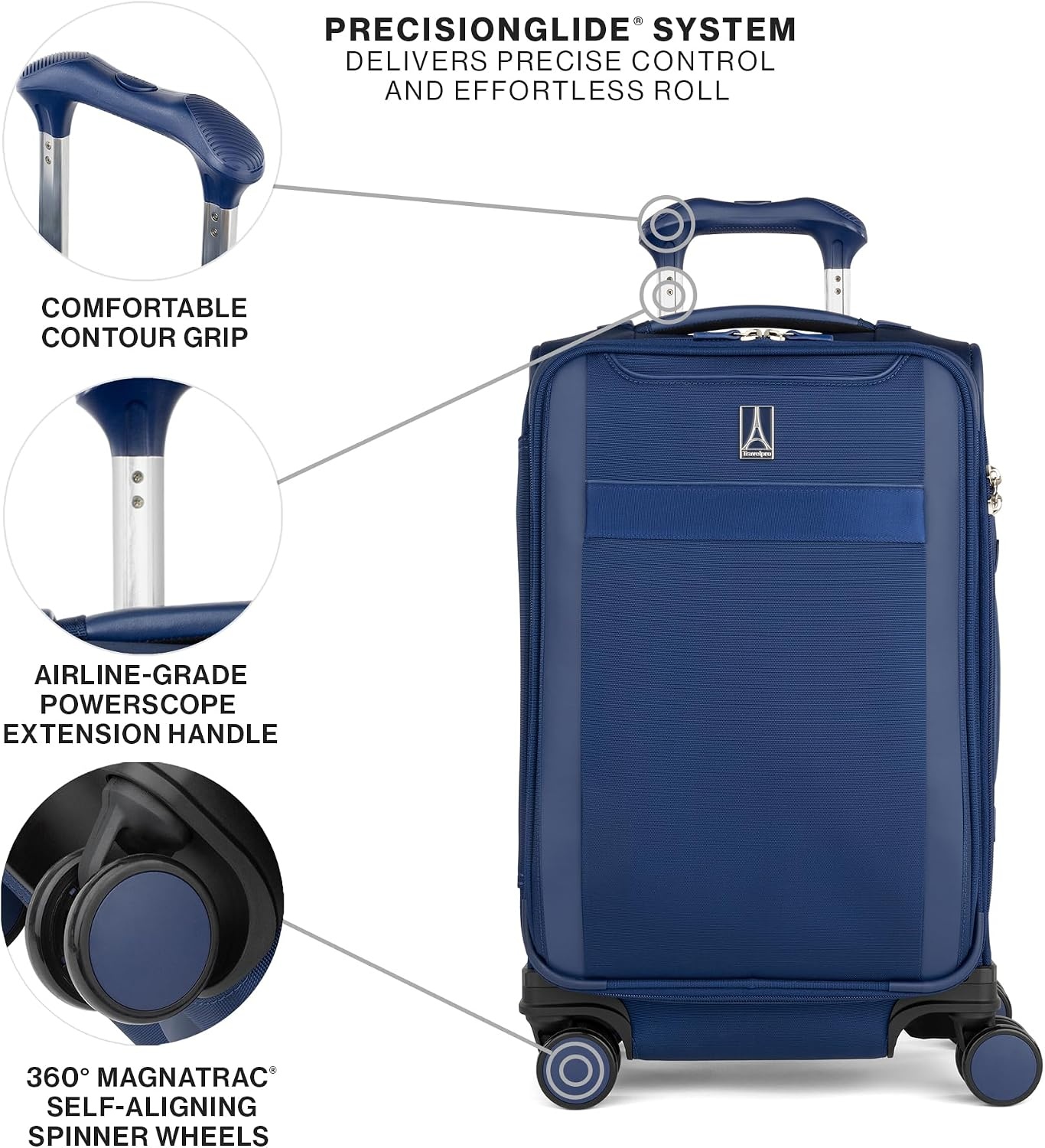 image:imageTravelpro VersaPack Softside Checked Luggage Suitcase Black 25Inch Lightweight amp Expandable With 8 Spinner Wheels amp BuiltIn TSA Lock for Men amp Women TravelersEstate Blue