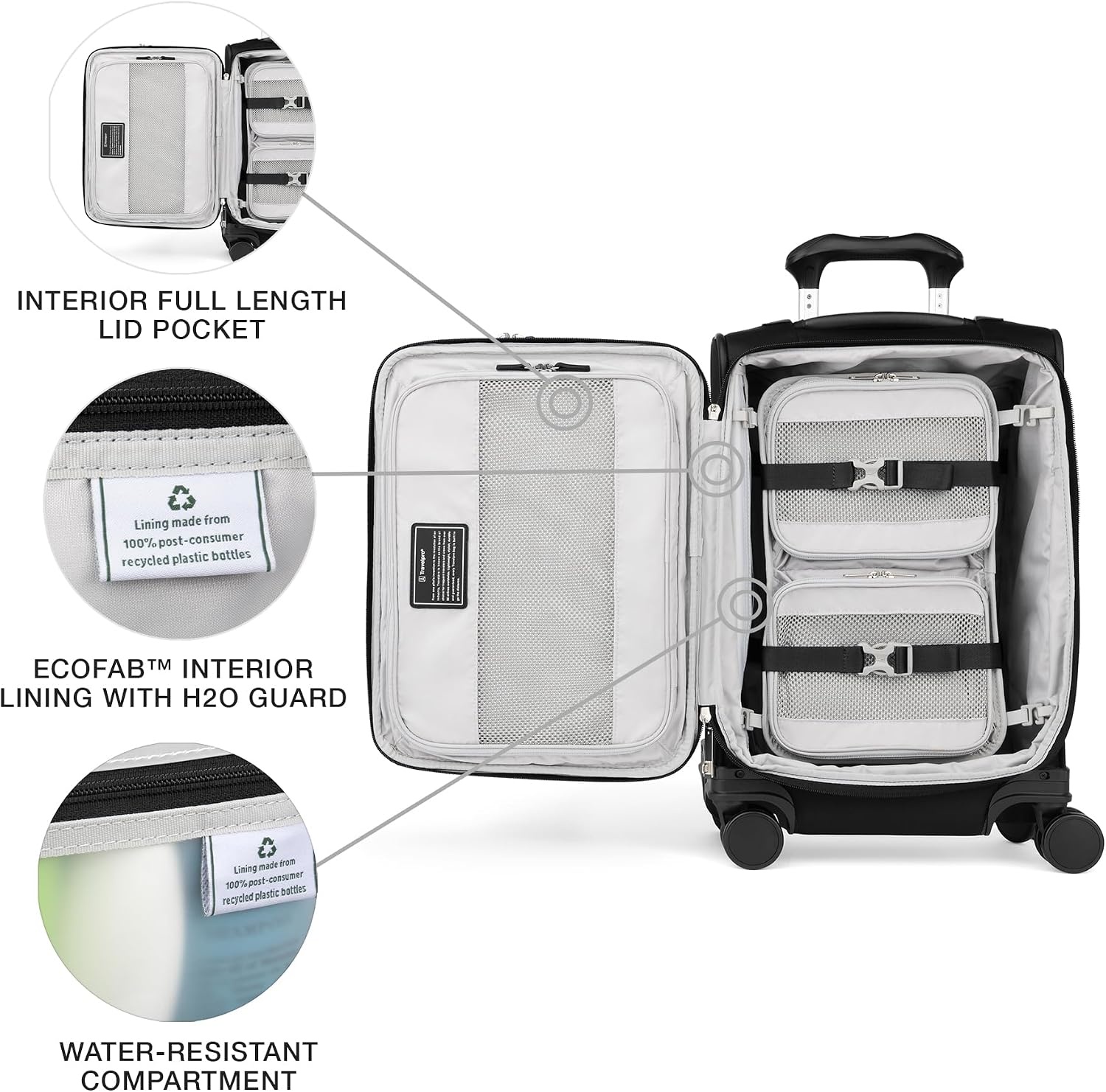 image:imageTravelpro VersaPack Softside Checked Luggage Suitcase Black 25Inch Lightweight amp Expandable With 8 Spinner Wheels amp BuiltIn TSA Lock for Men amp Women TravelersBlack