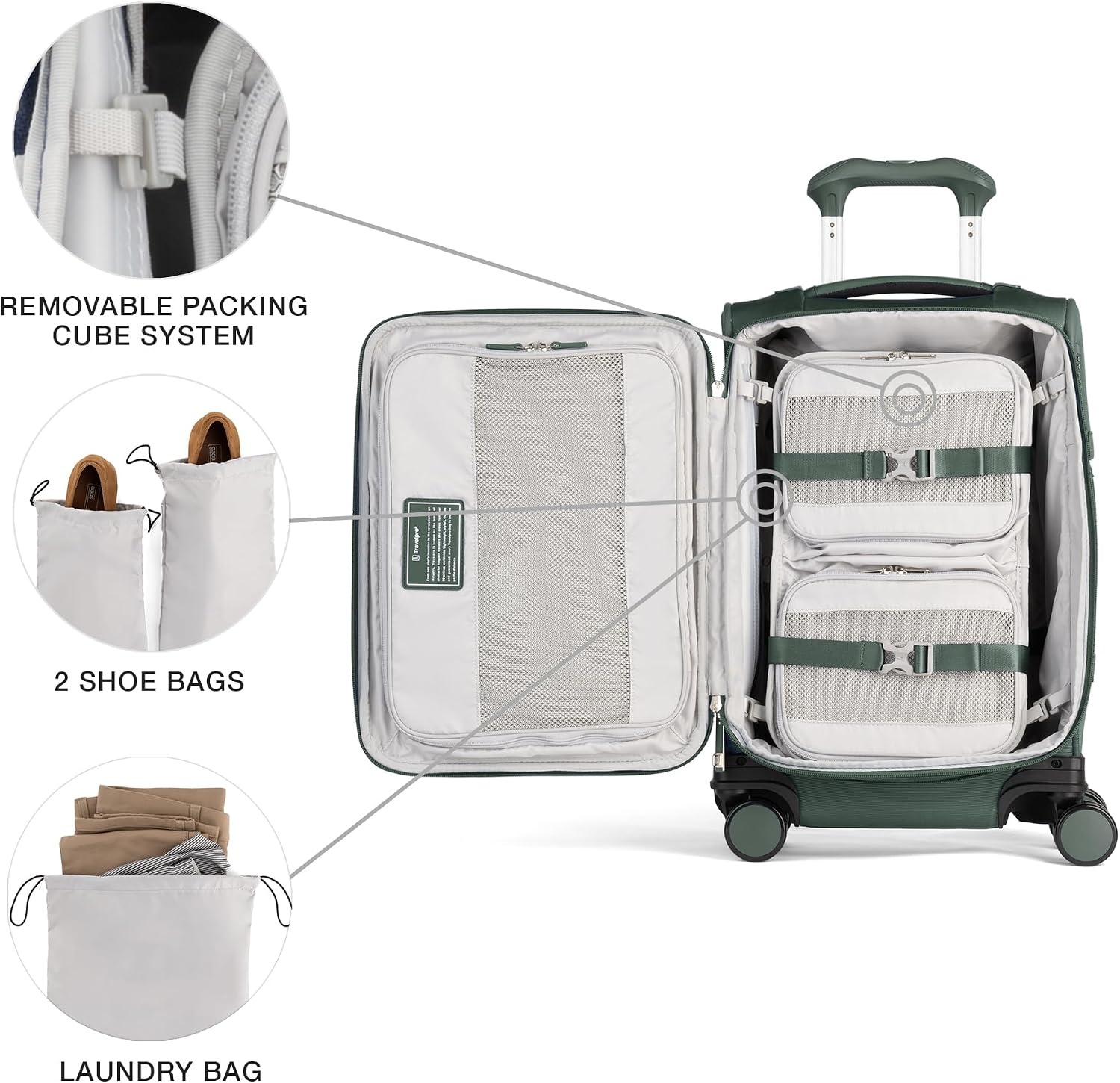image:imageTravelpro VersaPack Softside Checked Luggage Suitcase Black 25Inch Lightweight amp Expandable With 8 Spinner Wheels amp BuiltIn TSA Lock for Men amp Women TravelersDesert Sage Green