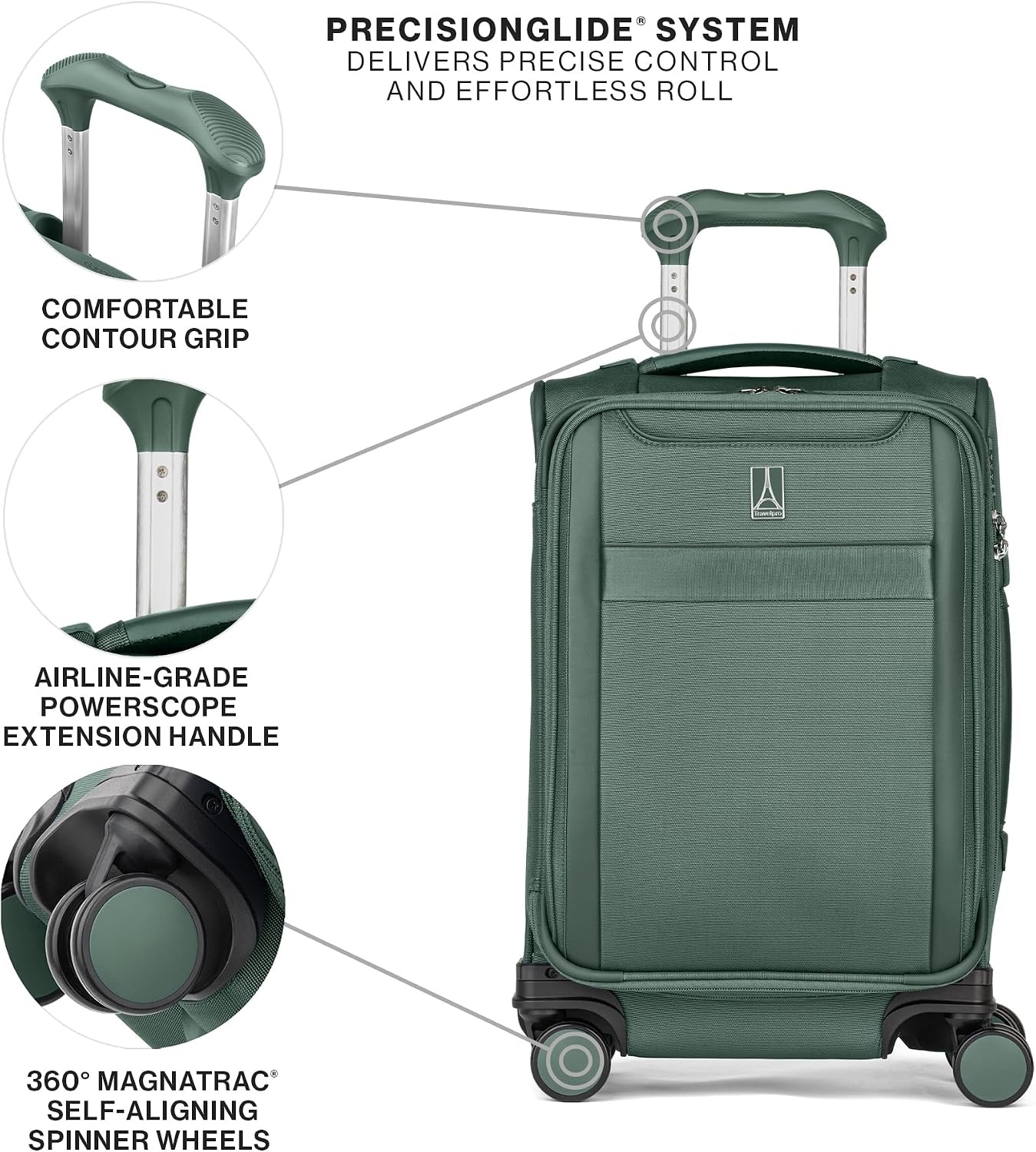 image:imageTravelpro VersaPack Softside Checked Luggage Suitcase Black 25Inch Lightweight amp Expandable With 8 Spinner Wheels amp BuiltIn TSA Lock for Men amp Women TravelersDesert Sage Green