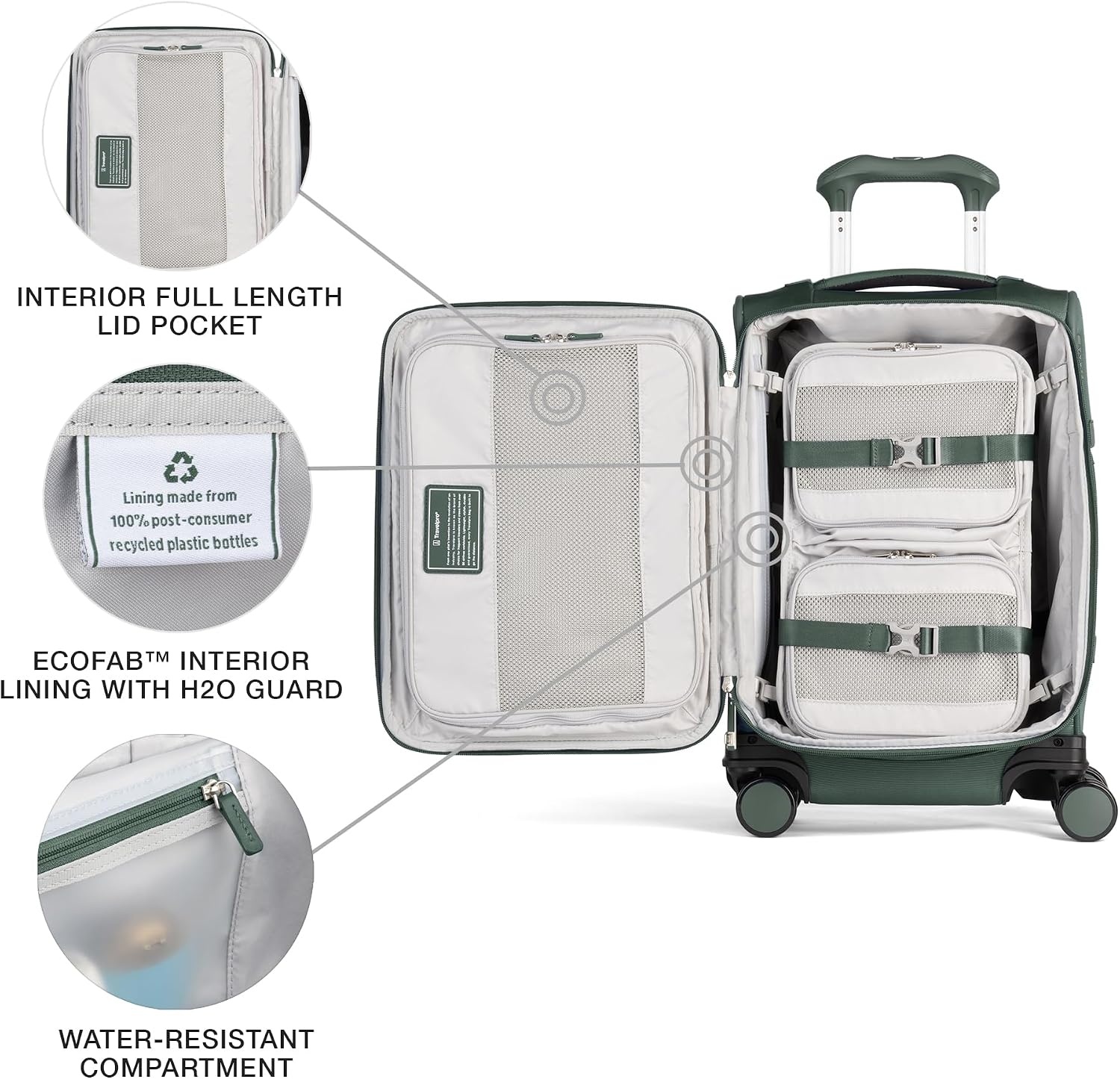 image:imageTravelpro VersaPack Softside Checked Luggage Suitcase Black 25Inch Lightweight amp Expandable With 8 Spinner Wheels amp BuiltIn TSA Lock for Men amp Women TravelersDesert Sage Green
