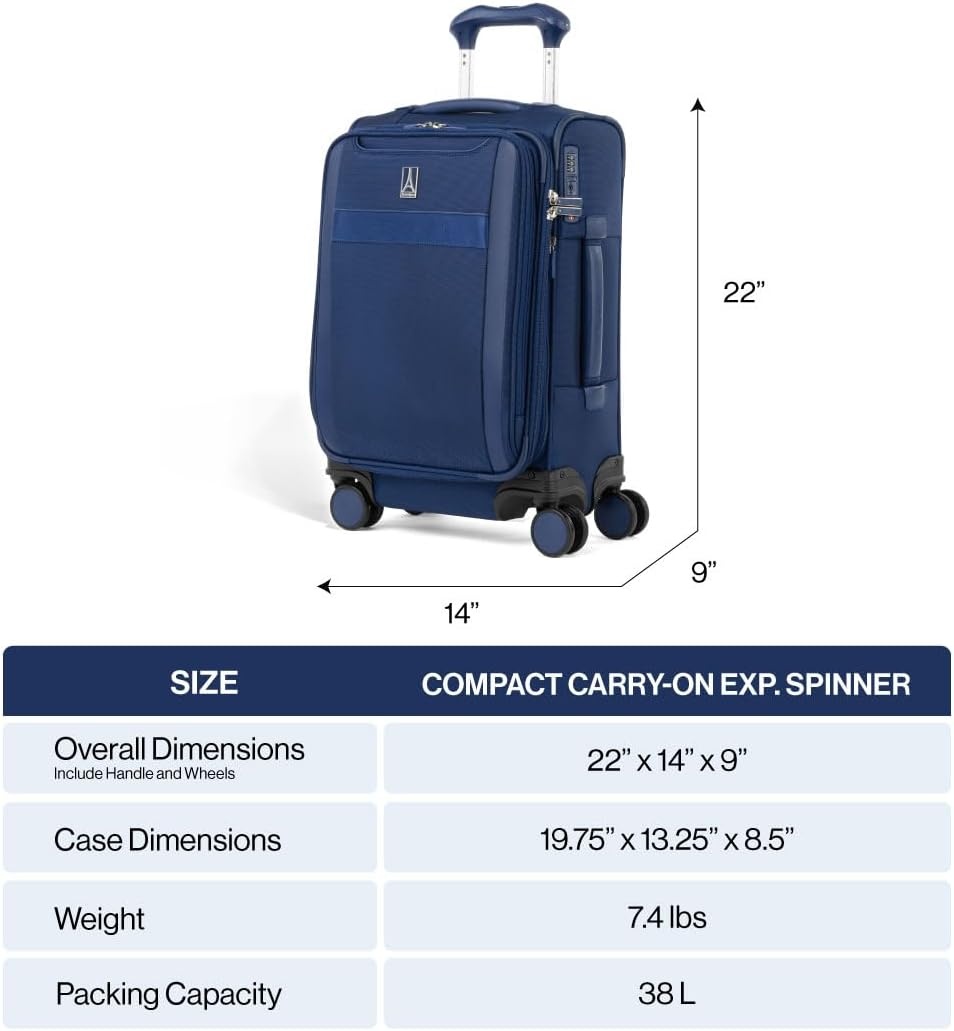 image:imageTravelpro VersaPack Softside Checked Luggage Suitcase Black 25Inch Lightweight amp Expandable With 8 Spinner Wheels amp BuiltIn TSA Lock for Men amp Women TravelersBlack