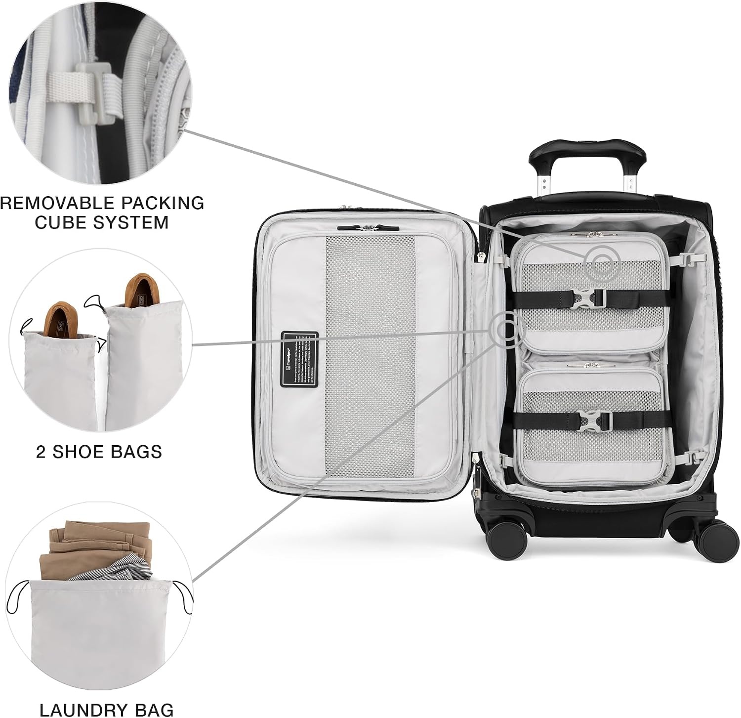 image:imageTravelpro VersaPack Softside Checked Luggage Suitcase Black 25Inch Lightweight amp Expandable With 8 Spinner Wheels amp BuiltIn TSA Lock for Men amp Women TravelersBlack