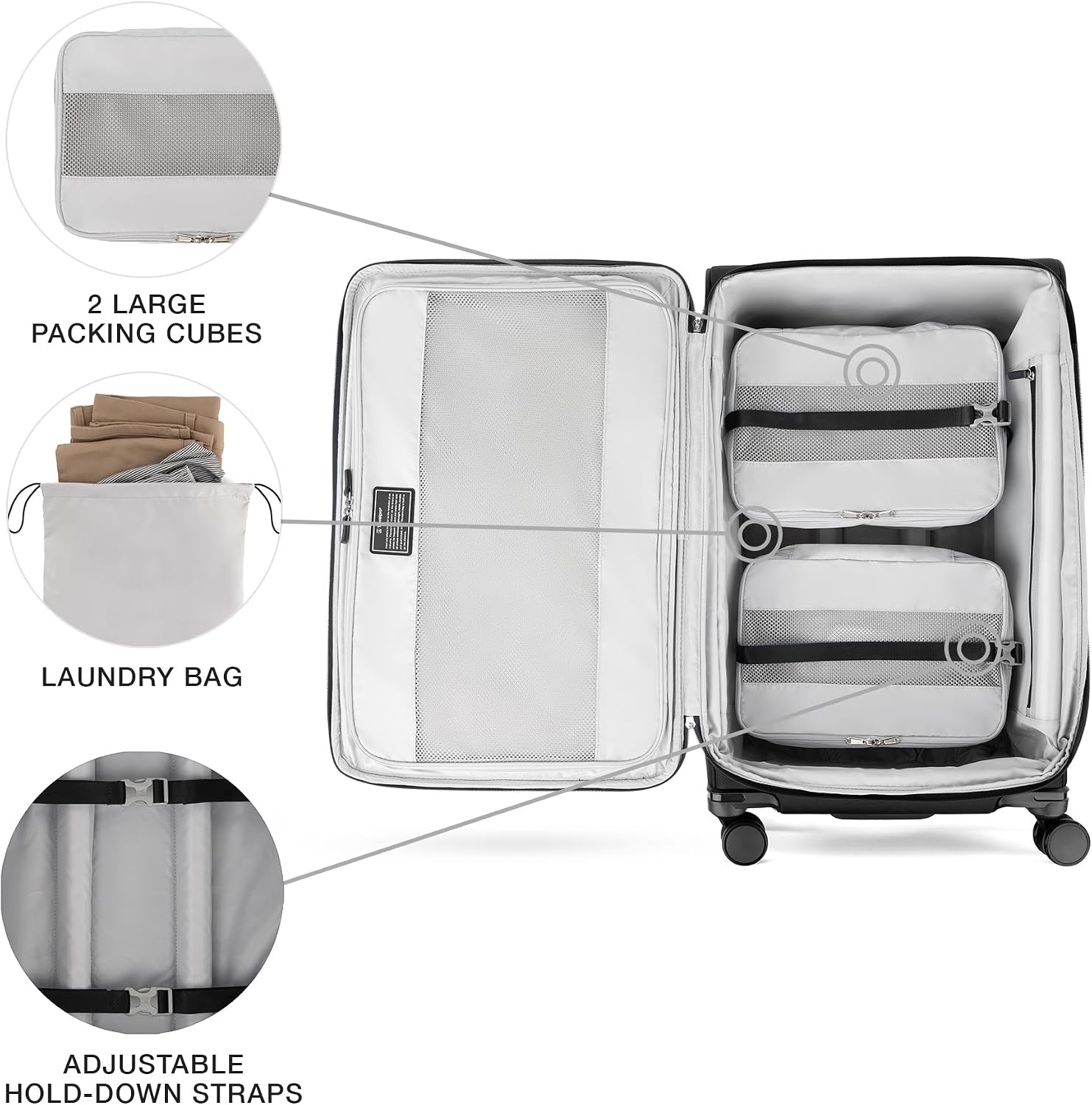 image:imageTravelpro VersaPack Softside Checked Luggage Suitcase Black 25Inch Lightweight amp Expandable With 8 Spinner Wheels amp BuiltIn TSA Lock for Men amp Women TravelersBlack