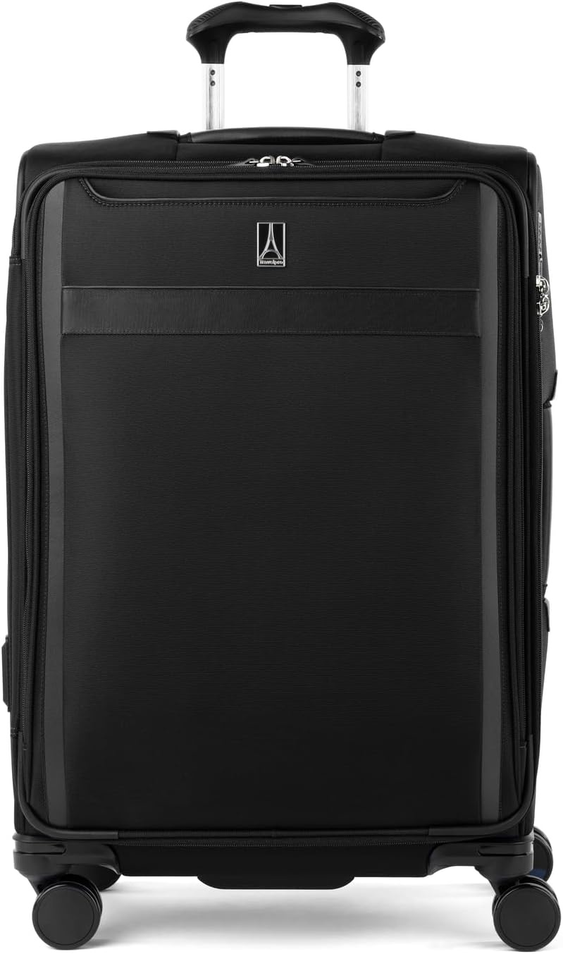 image:imageTravelpro VersaPack Softside Checked Luggage Suitcase Black 25Inch Lightweight amp Expandable With 8 Spinner Wheels amp BuiltIn TSA Lock for Men amp Women TravelersBlack