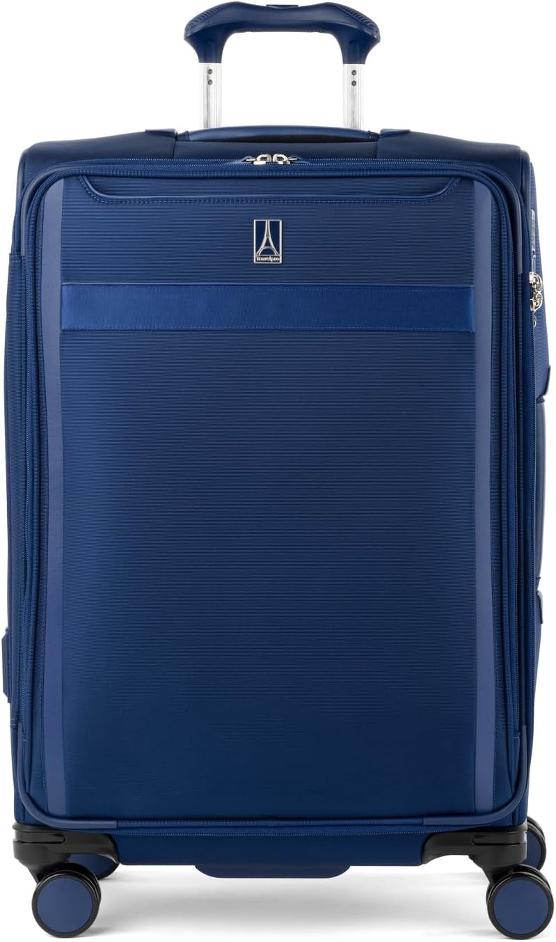 image:imageTravelpro VersaPack Softside Checked Luggage Suitcase Black 25Inch Lightweight amp Expandable With 8 Spinner Wheels amp BuiltIn TSA Lock for Men amp Women TravelersEstate Blue