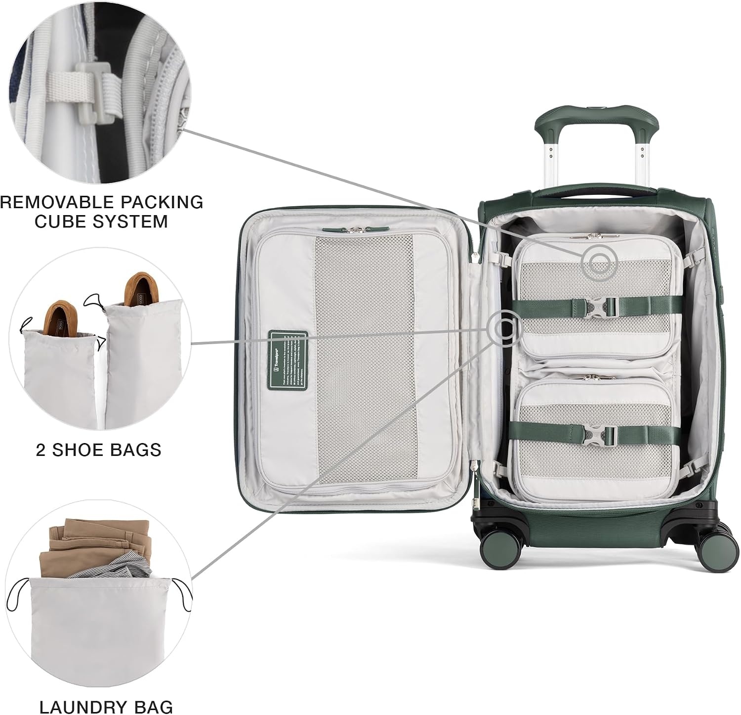 image:imageTravelpro VersaPack Softside Checked Luggage Suitcase Black 25Inch Lightweight amp Expandable With 8 Spinner Wheels amp BuiltIn TSA Lock for Men amp Women TravelersDesert Sage Green