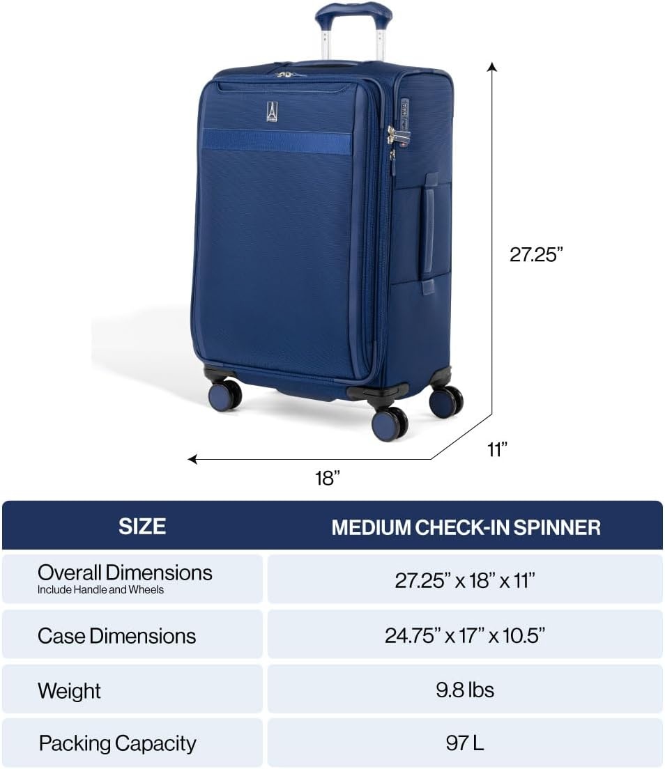 image:imageTravelpro VersaPack Softside Checked Luggage Suitcase Black 25Inch Lightweight amp Expandable With 8 Spinner Wheels amp BuiltIn TSA Lock for Men amp Women TravelersDesert Sage Green