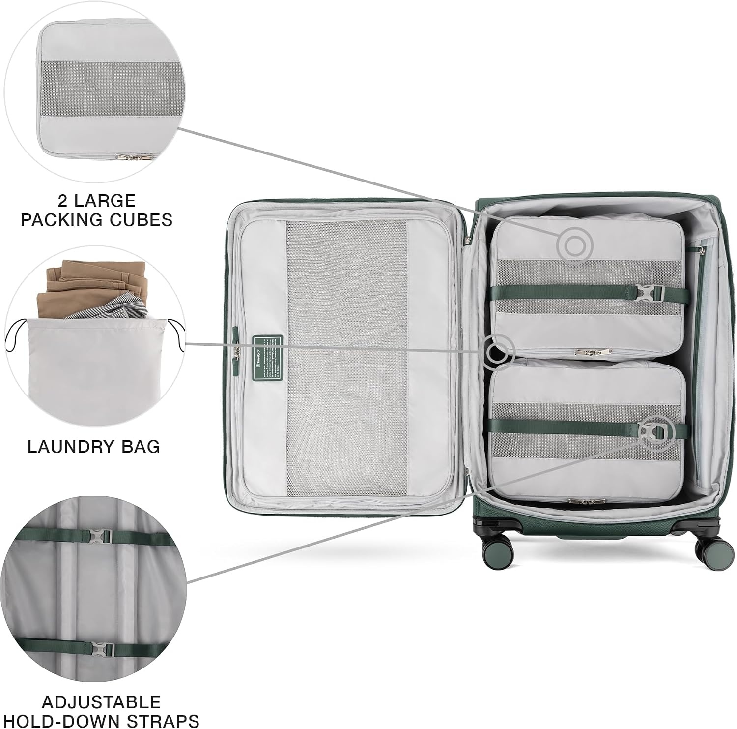 image:imageTravelpro VersaPack Softside Checked Luggage Suitcase Black 25Inch Lightweight amp Expandable With 8 Spinner Wheels amp BuiltIn TSA Lock for Men amp Women TravelersDesert Sage Green