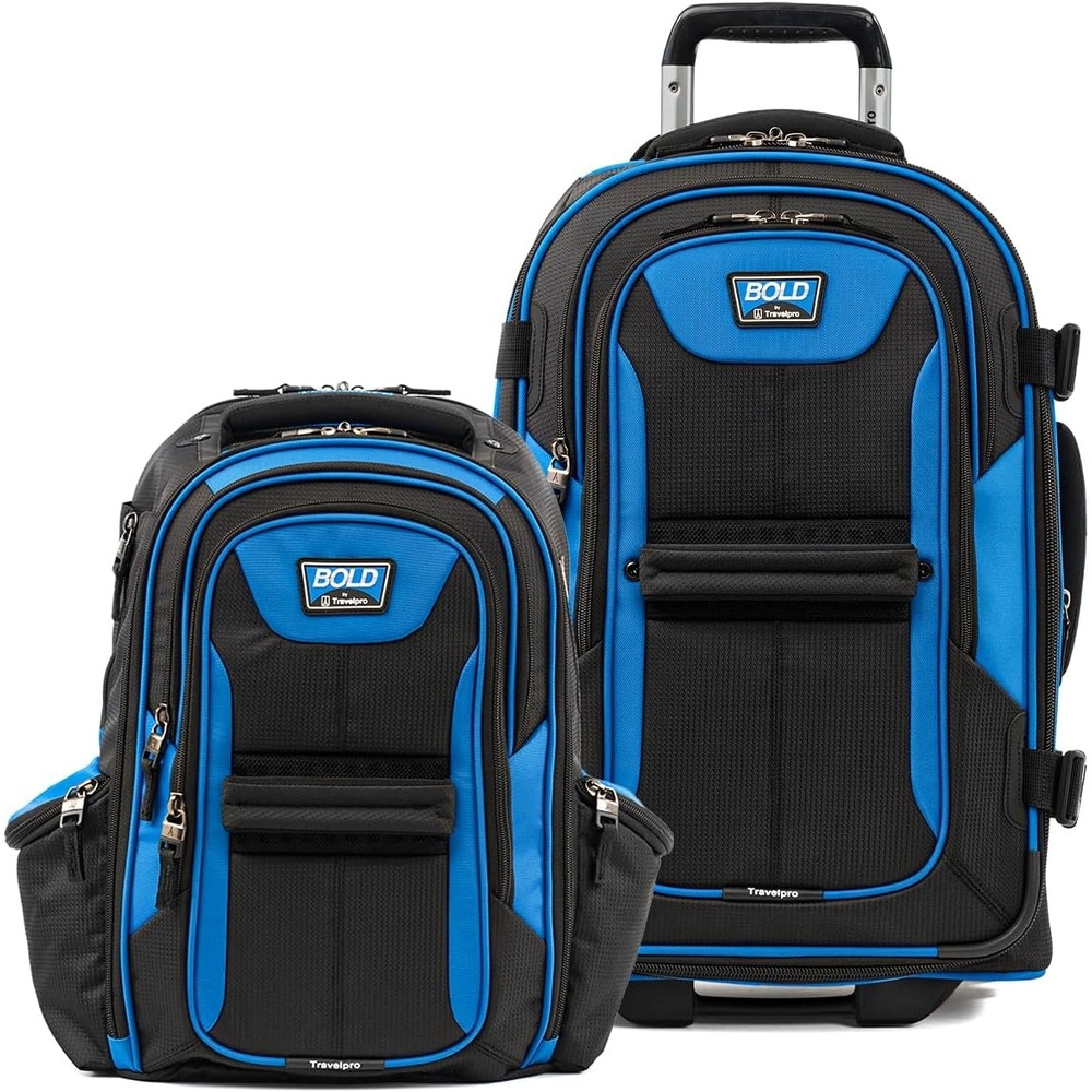 image:imageTravelpro Bold Softside CarryOn Luggage amp Backpack Set OliveBlack Includes Suitcase amp Matching Backpack Expandable 2Wheel Upright Unisex Design for Men amp WomenBlue