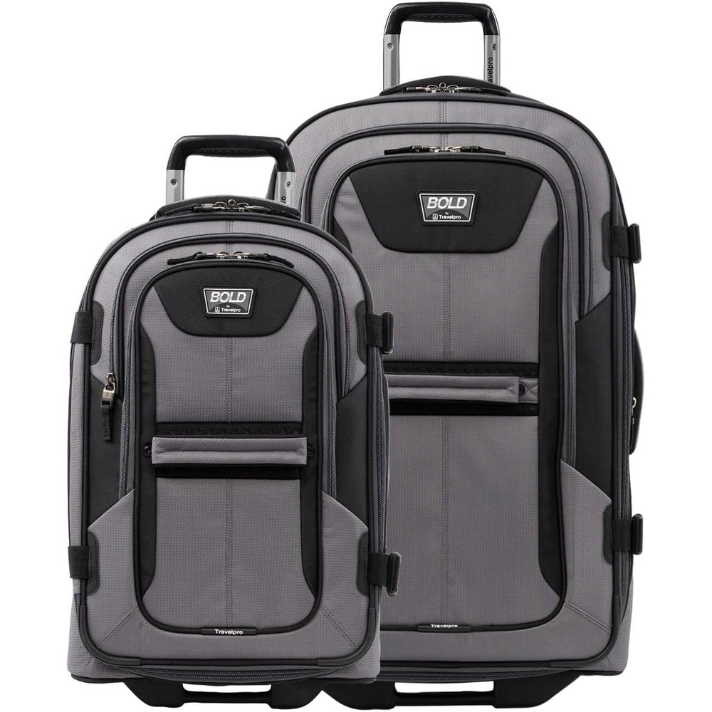 image:imageTravelpro Bold Softside CarryOn Rollaboard GreyBlack 2Piece SetGreyBlack