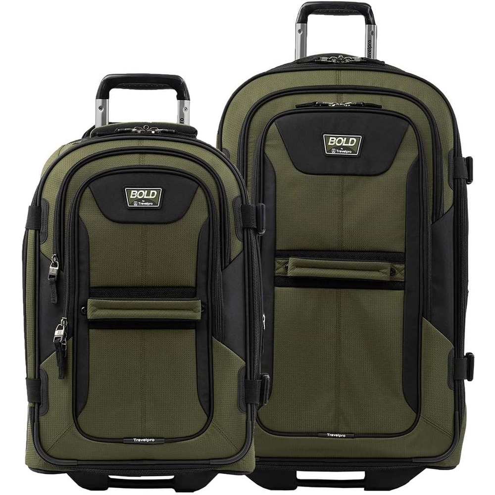 image:imageTravelpro Bold Softside CarryOn Rollaboard GreyBlack 2Piece SetOliveBlack