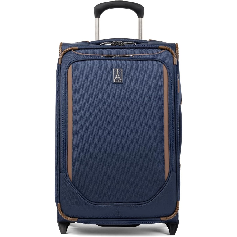 image:imageTravelpro Crew Classic Softside CarryOn Luggage Grey 22Inch Lightweight amp Expandable 2Wheel Upright Rollaboard With Multiple Pockets amp Organization Men amp WomenPatriot Blue