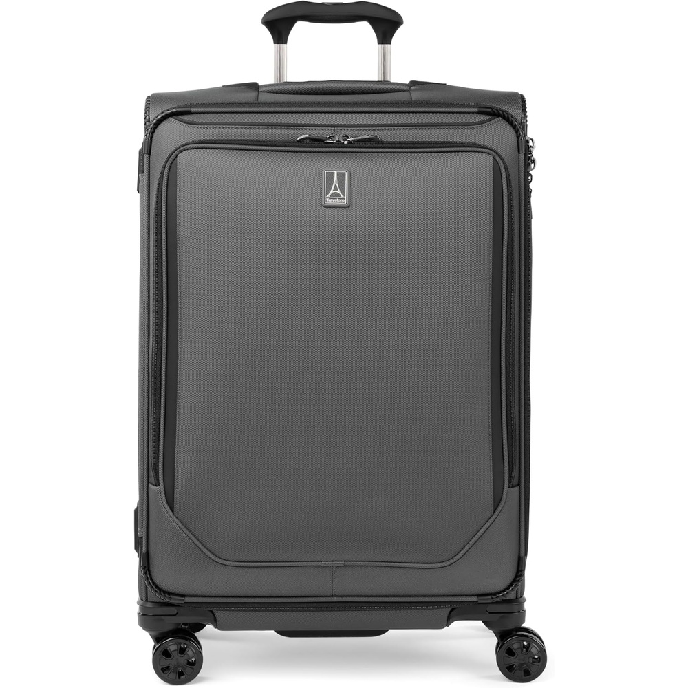 image:imageTravelpro Crew Classic Softside Checked Luggage Black 29Inch Large Checked Suitcase Lightweight amp Expandable With 8 Spinner Wheels TSA Lock amp Multiple Interior Pockets Men amp WomenTitanium Grey