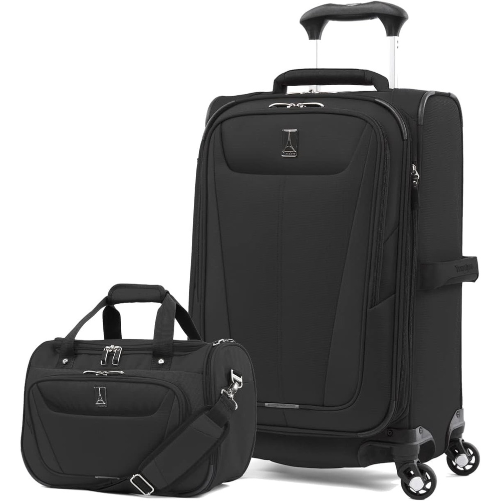 image:imageTravelpro Maxlite 5 Softside 2pc Set Expandable Carry On Luggage with 4 Spinner WheelsSoft Underseat Tote Lightweight Suitcase Men and Women Slate GreenBlack