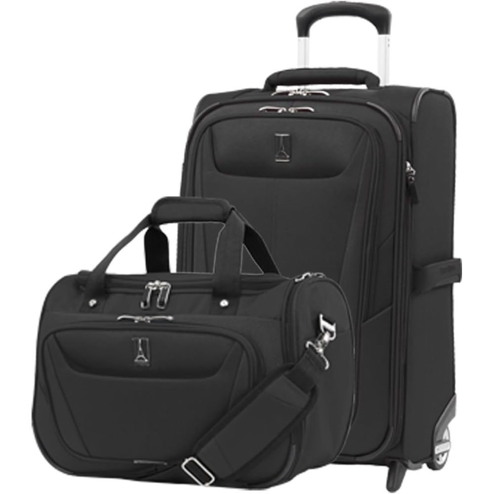 image:imageTravelpro Maxlite 5 Softside 2pc Set Expandable Carry On Upright 2 Wheel LuggageSoft Underseat Tote Lightweight Suitcase Men and Women BlackBlack