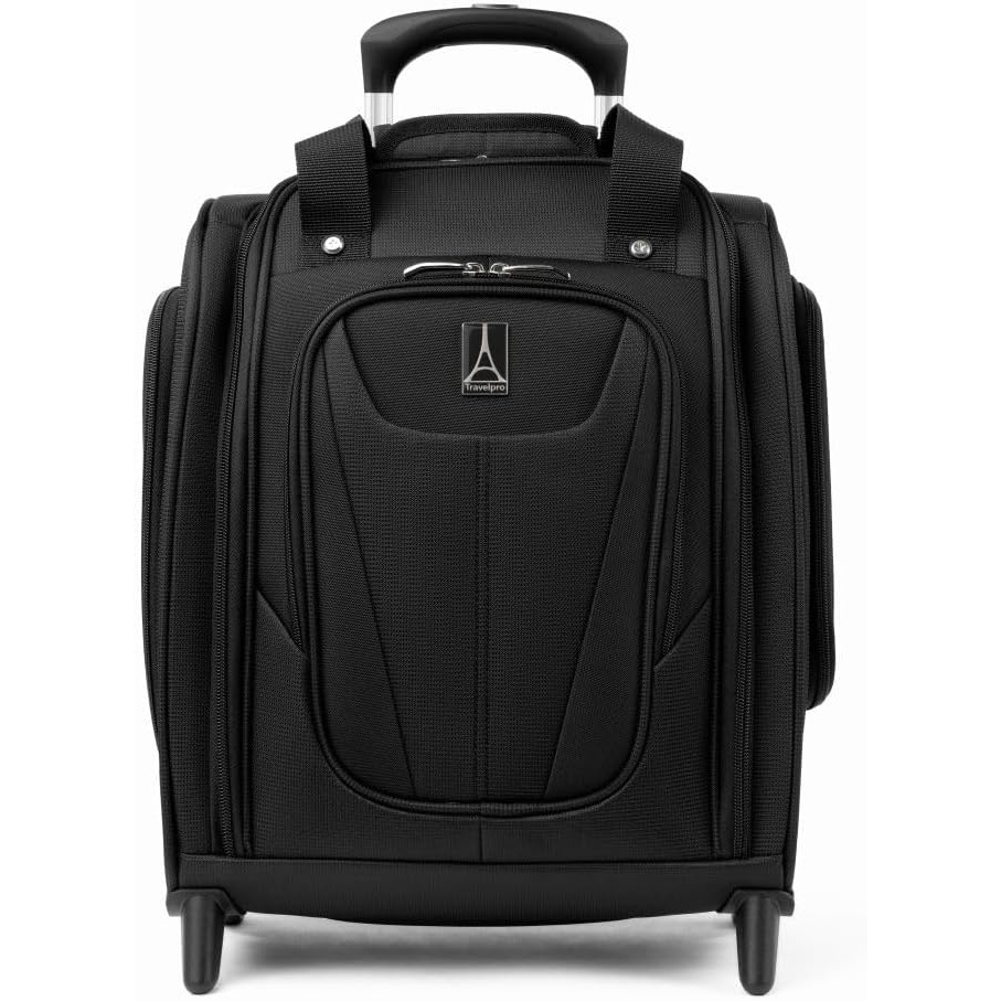 image:imageTravelpro Maxlite 5 Softside CarryOn Underseat Luggage Green 15Inch  2Wheel Rolling Design Personal Item Size Fits Under Airplane Seat Lightweight ConstructionBlack