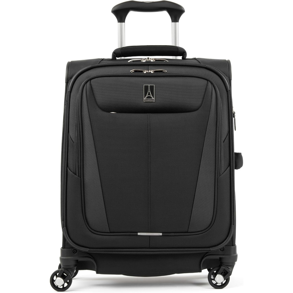 image:imageTravelpro Maxlite 5 Softside Spinner Set Forest 2Piece 2125 Includes CarryOn amp Medium Checked Expandable Luggage With 4 Wheels Lightweight amp Versatile Men amp WomenBlack