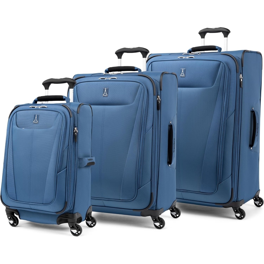 image:imageTravelpro Maxlite 5 Softside Spinner Set Forest 2Piece 2125  Includes CarryOn amp Medium Checked Expandable Luggage With 4 Wheels Lightweight amp Versatile Men amp WomenBlue